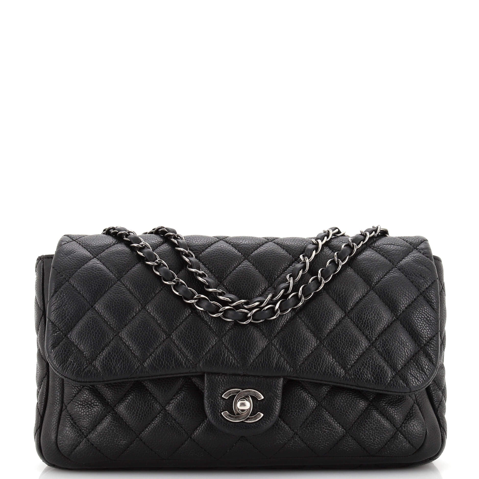 Now and Forever Flap Bag Quilted Caviar Jumbo