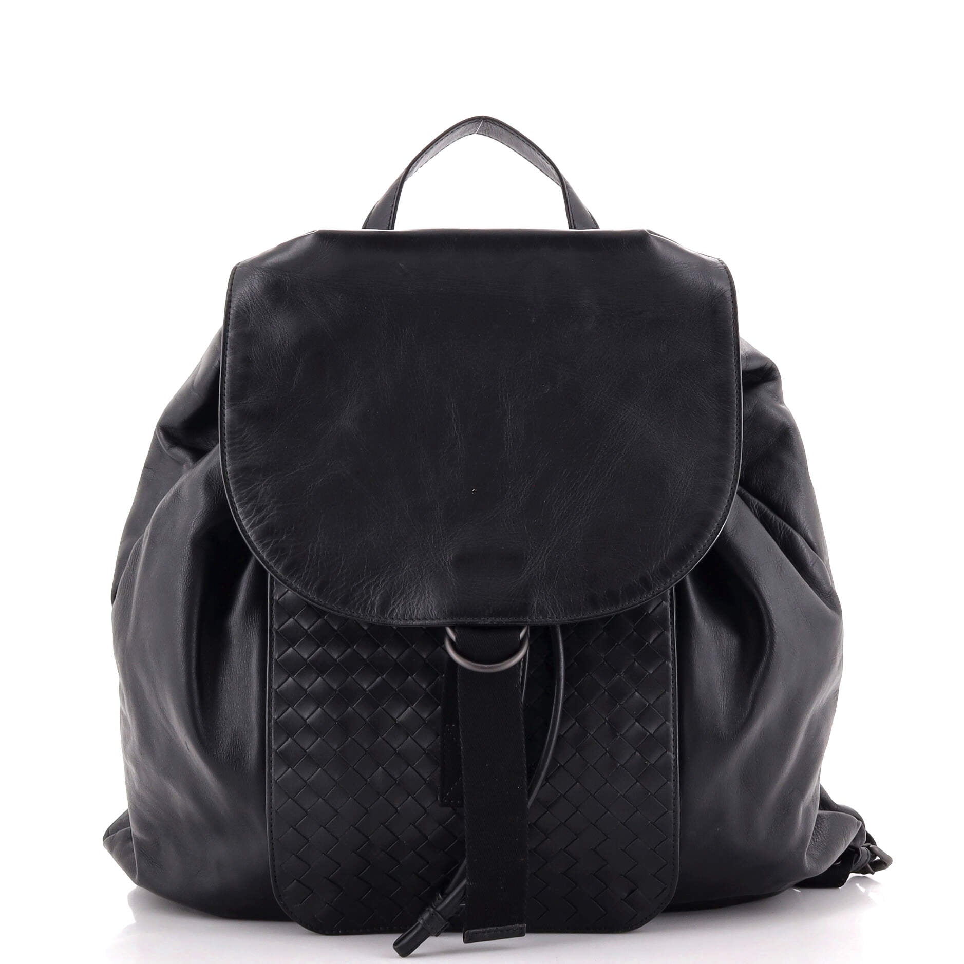 Backpack Leather with Intrecciato Large