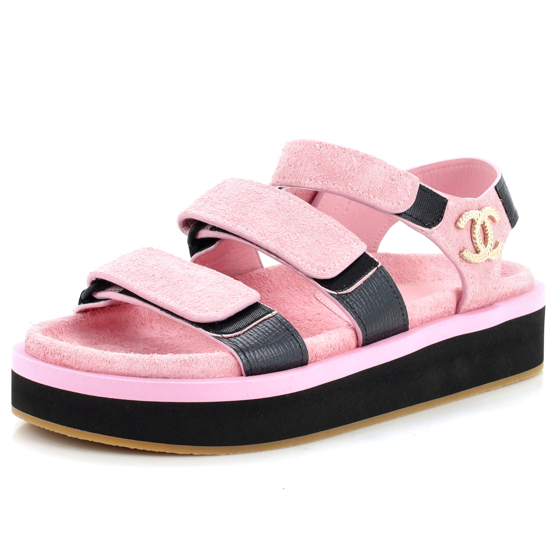 Women's Two Strap Velcro Dad Sandals Suede