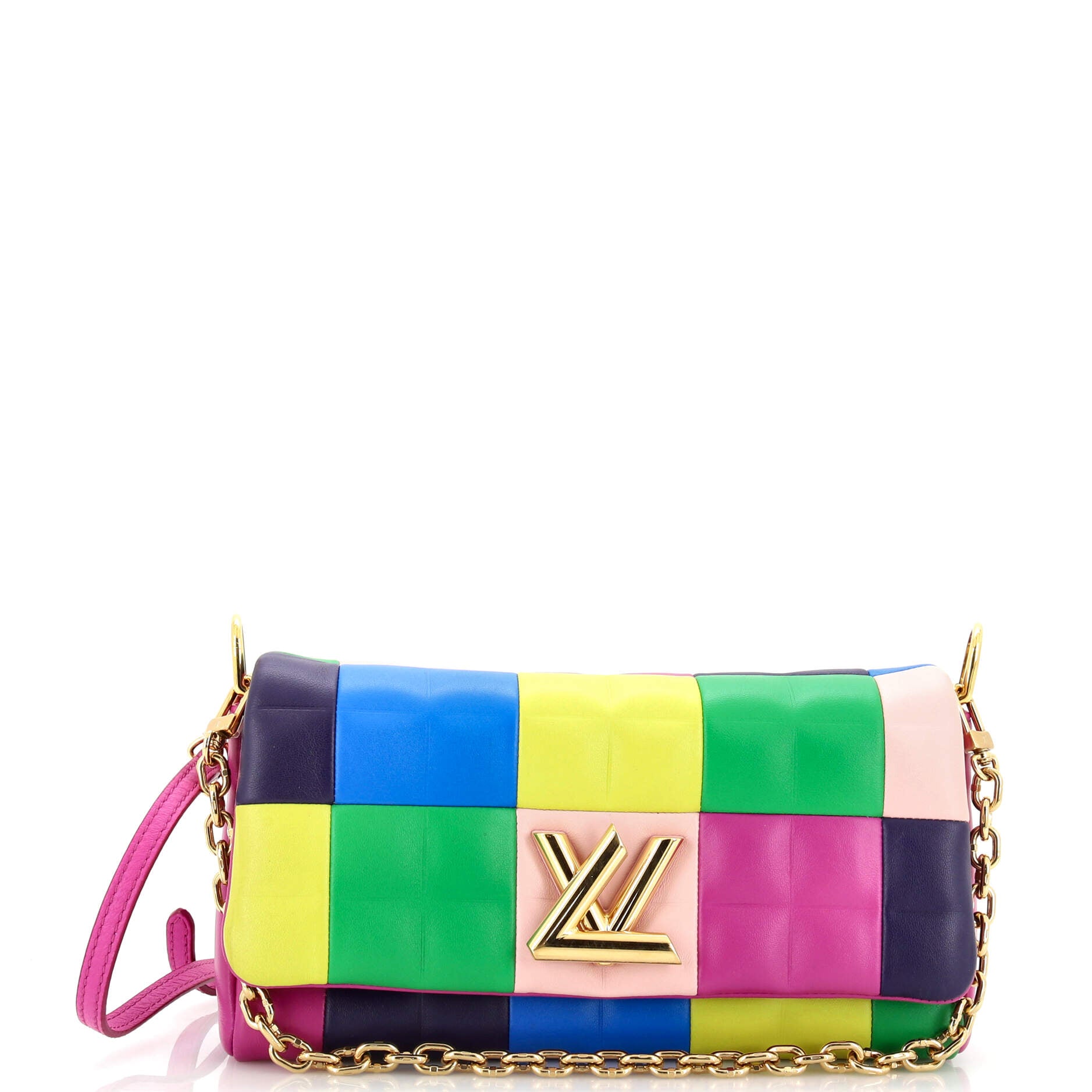 Pochette Twist Handbag Multicolor Patchwork Lambskin East West