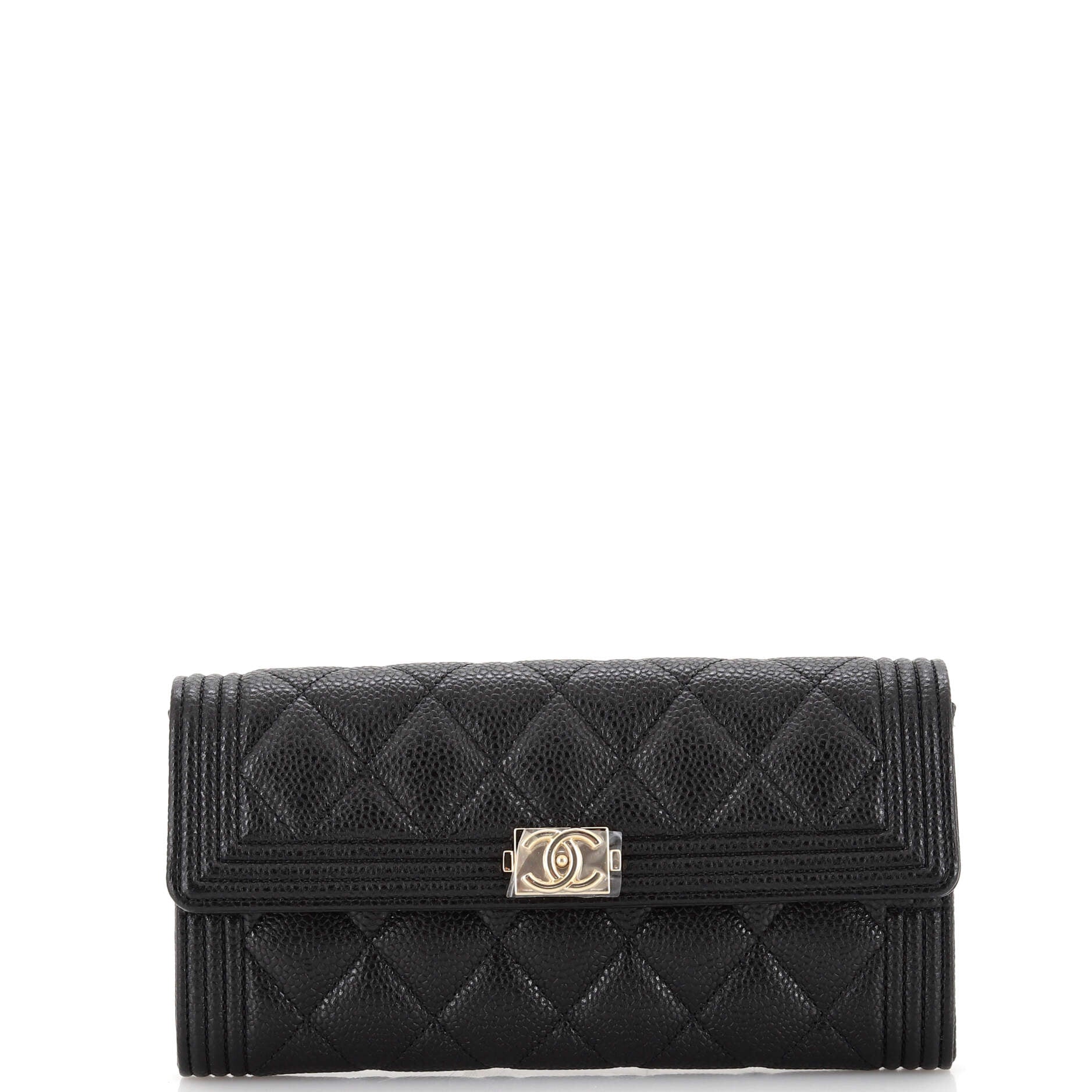Boy Flap Wallet Quilted Caviar Long