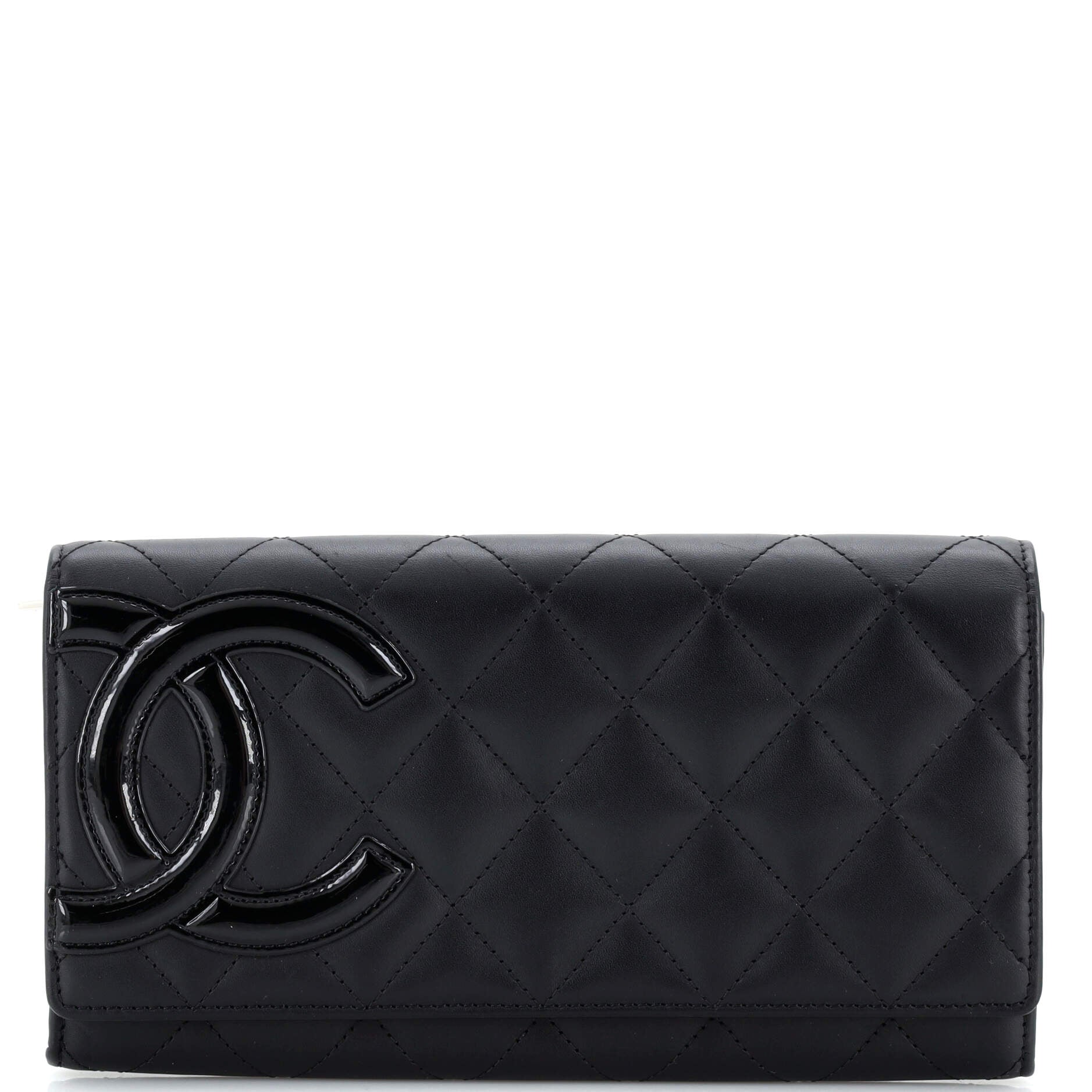 Cambon Gusset Wallet Quilted Lambskin Long