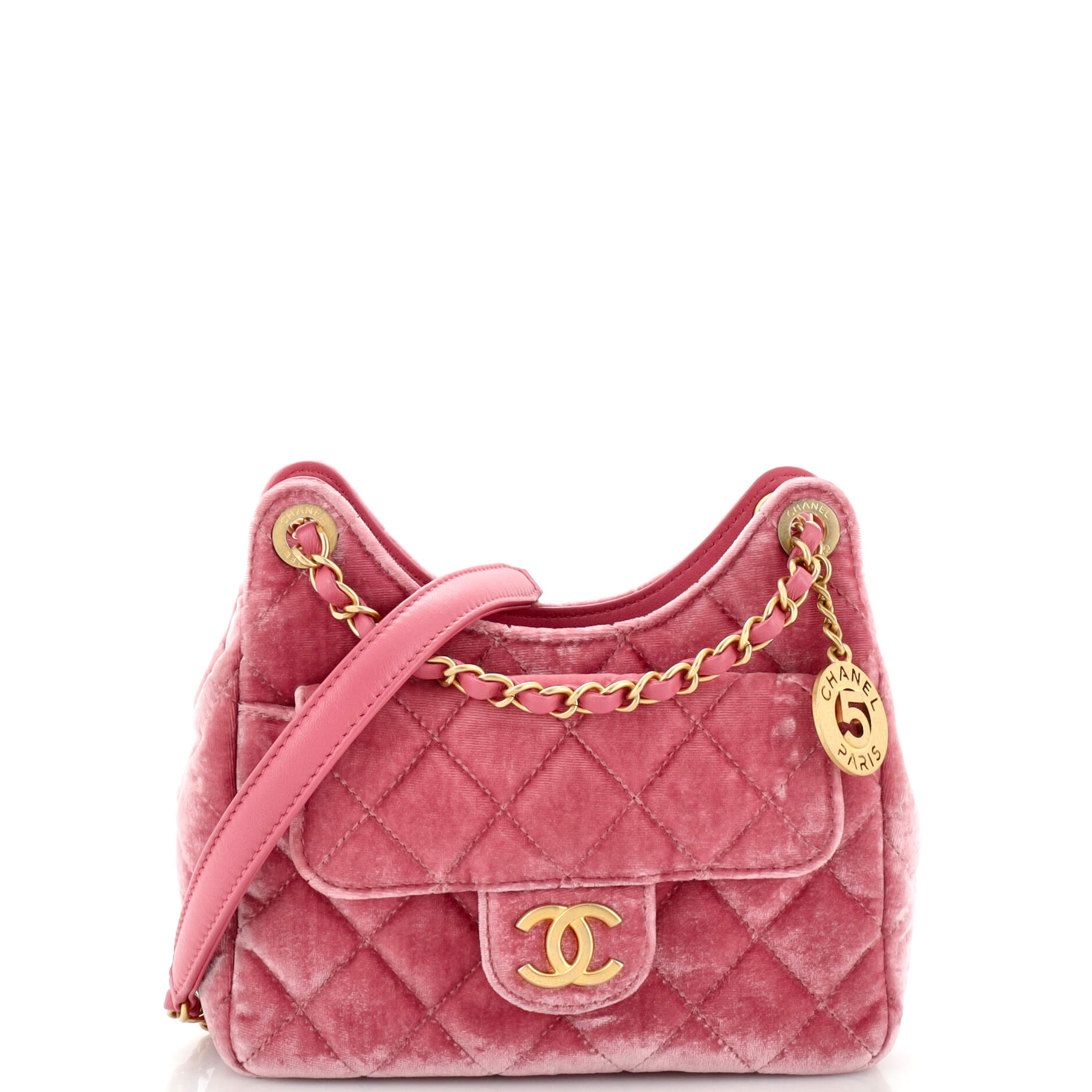 Wavy CC Hobo Quilted Velvet Small