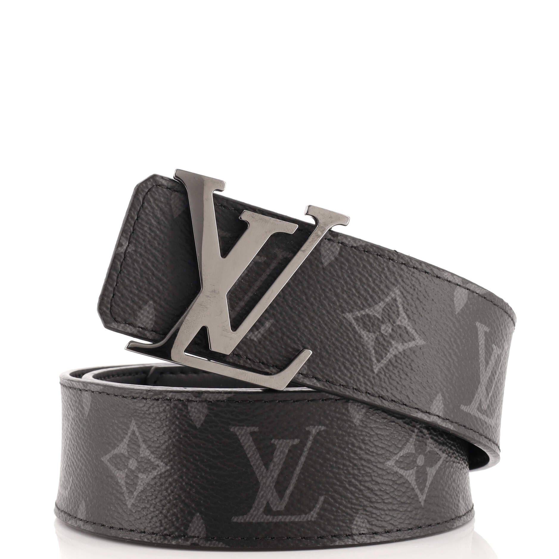 LV Initiales Reversible Belt Monogram Eclipse Canvas and Leather Wide 85