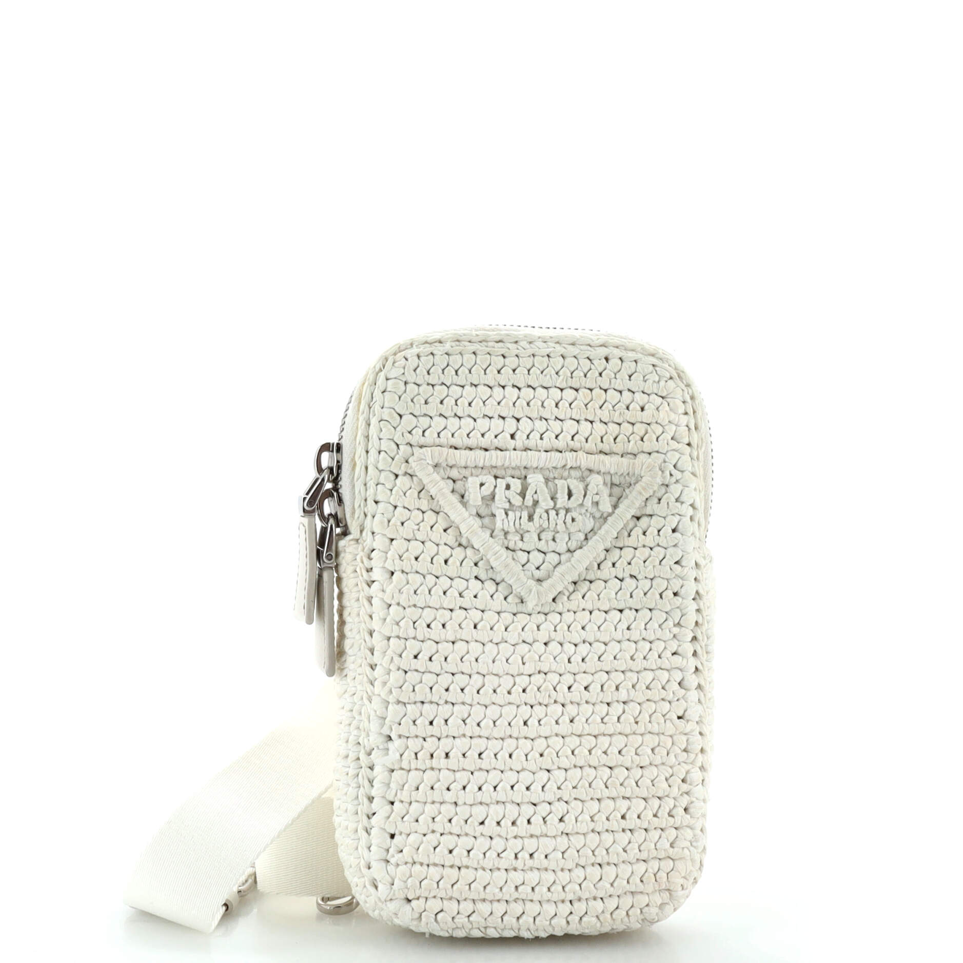 Zip Phone Holder Crossbody Bag Raffia