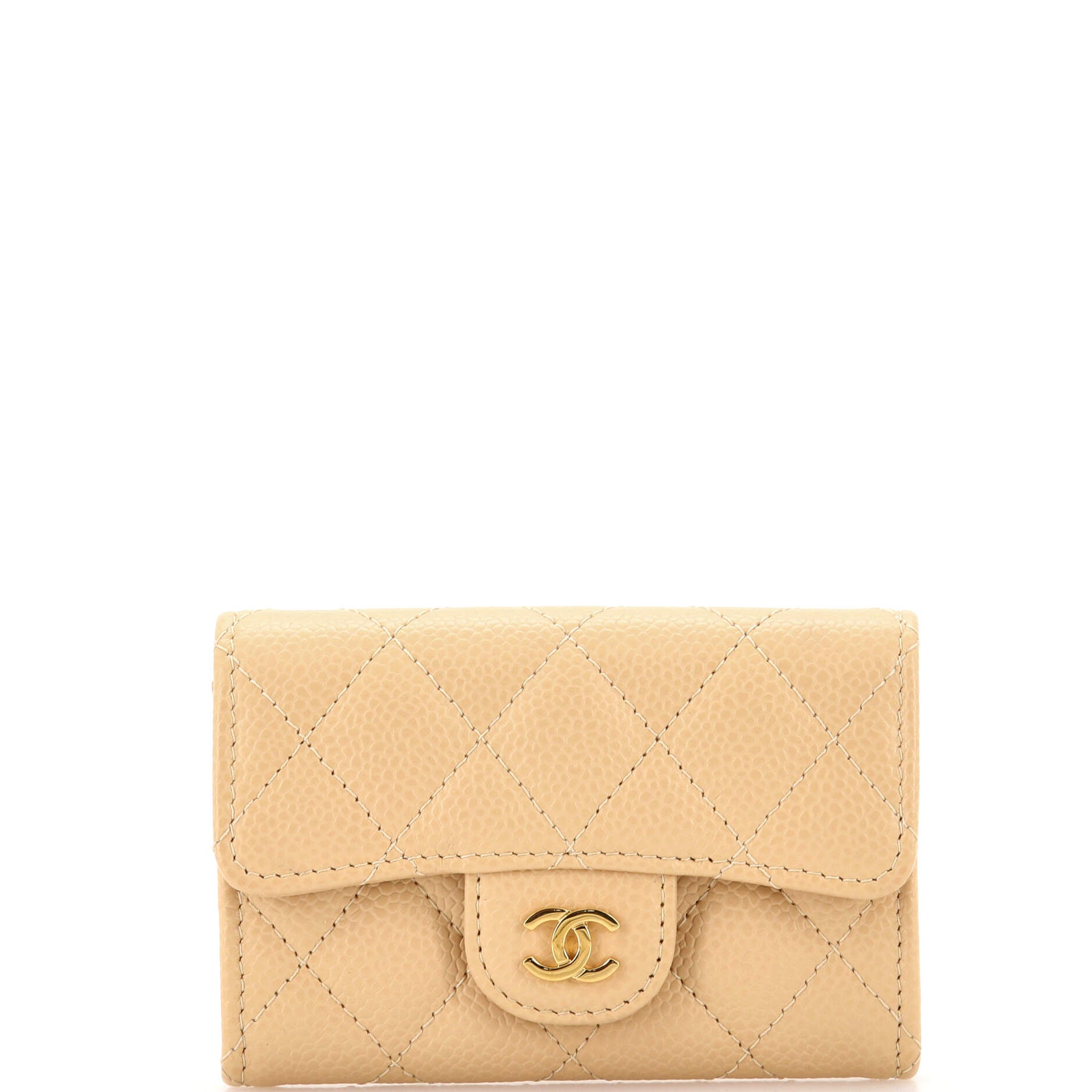 Classic Flap Card Case Quilted Caviar