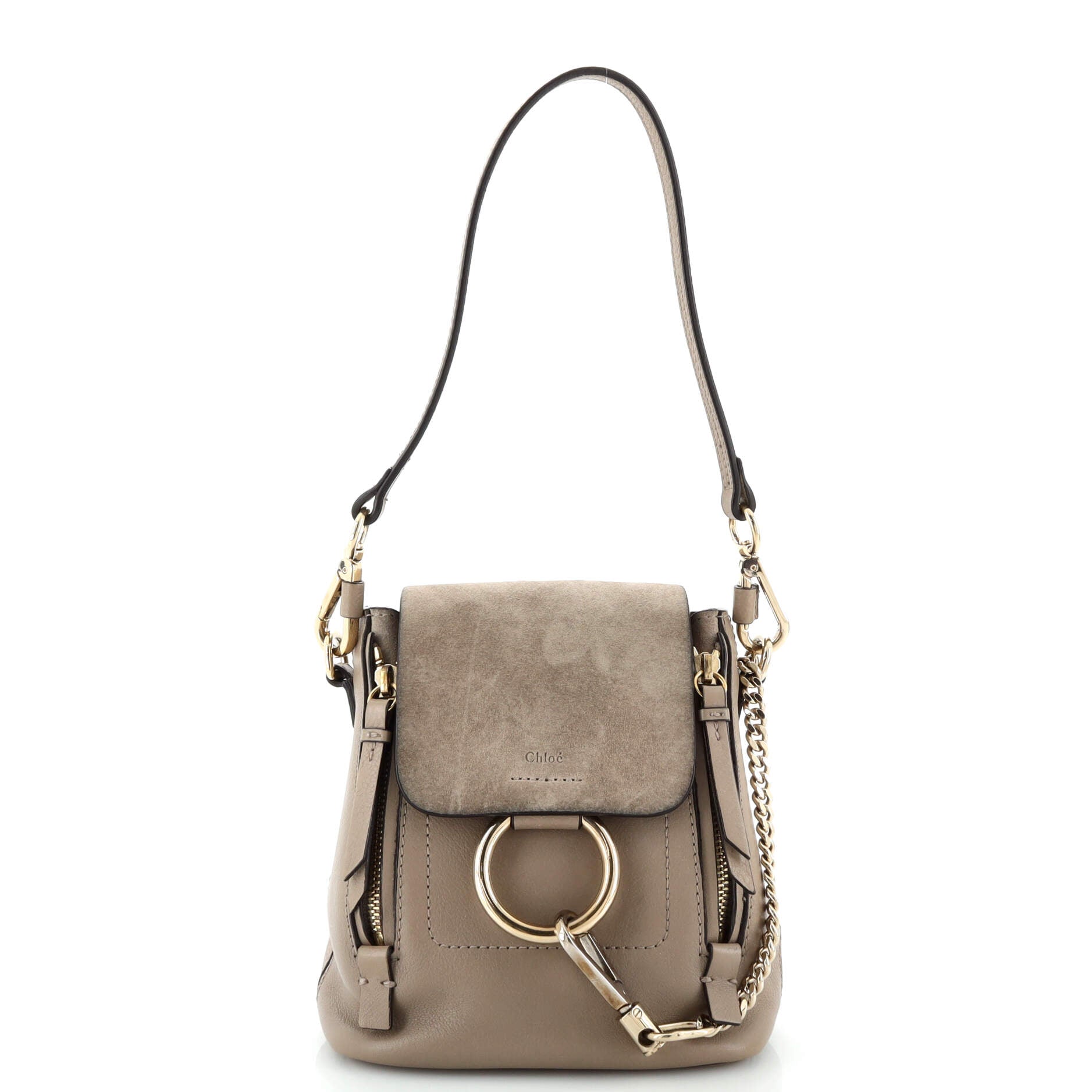 Faye Backpack Leather and Suede Mini