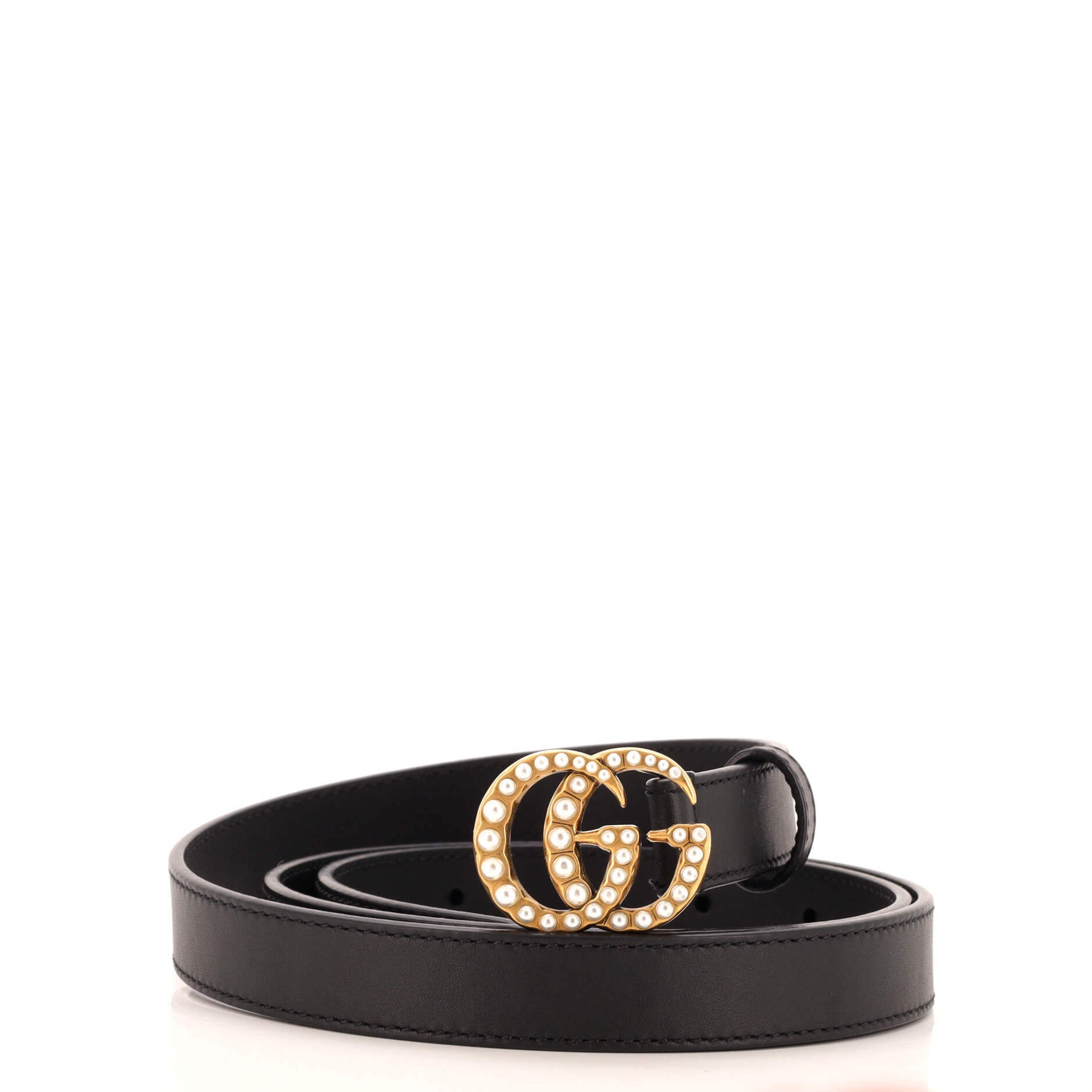 Pearly GG Marmont Belt Leather Thin 95