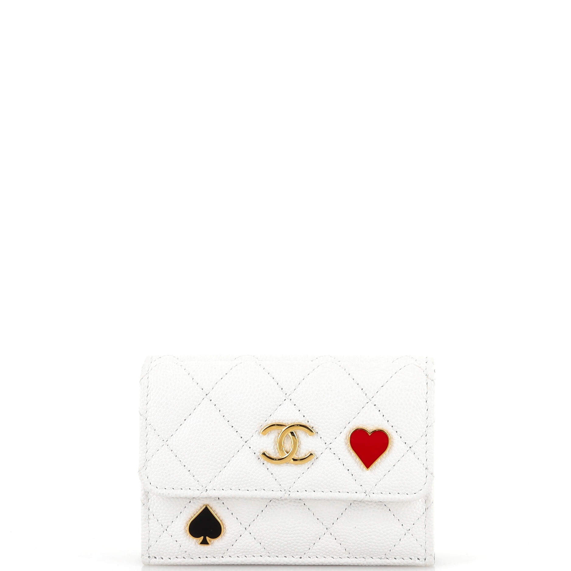 Coco Casino Trifold Flap Wallet Quilted Caviar Mini