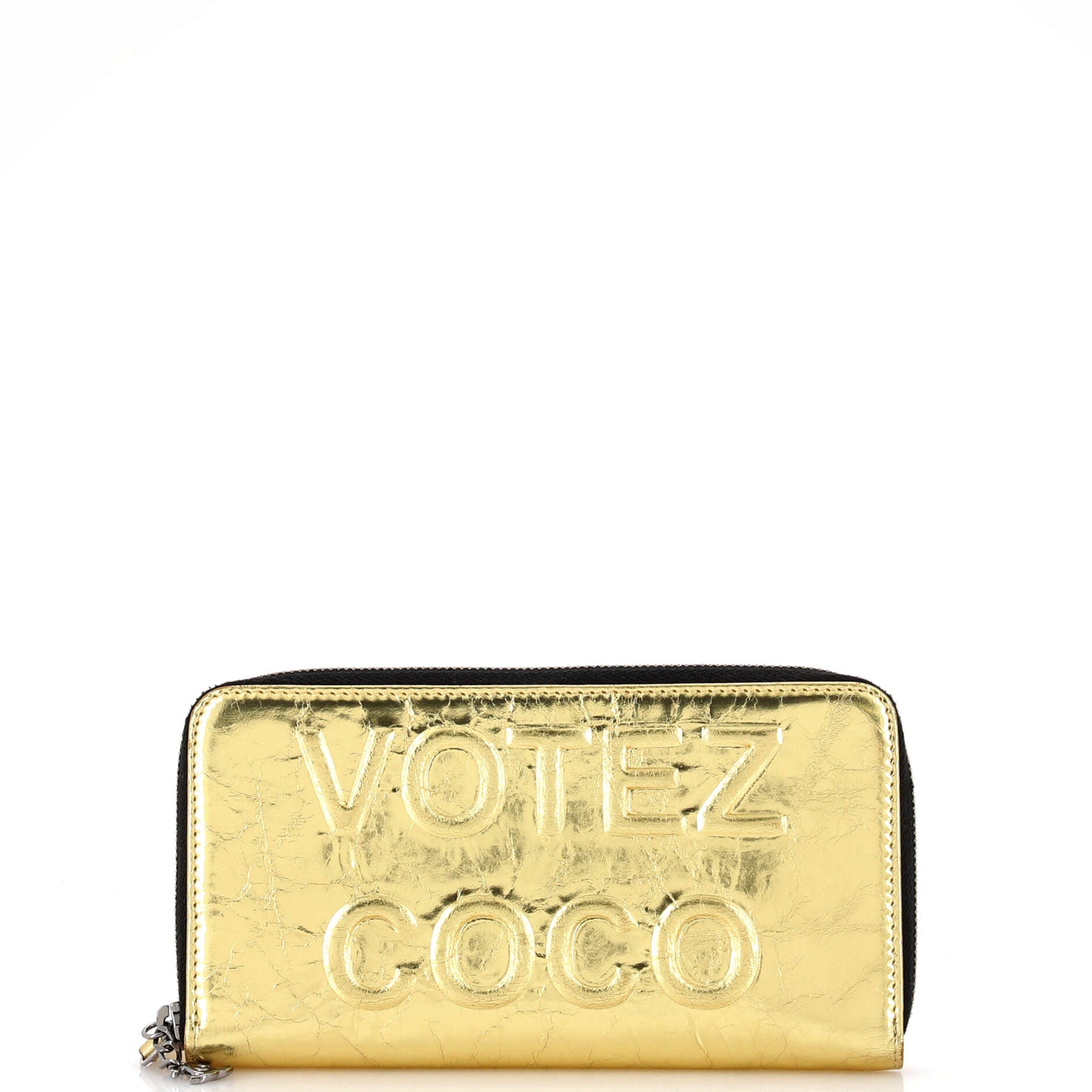 Votez Coco Zip Around Wallet Embossed Leather