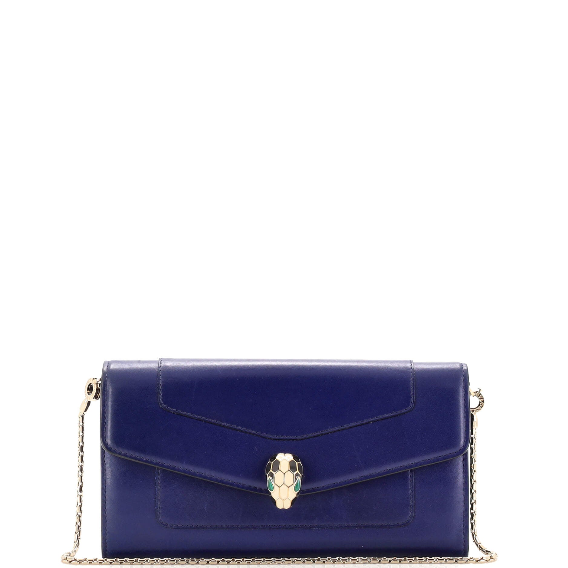 Serpenti Forever Wallet on Chain Leather Long
