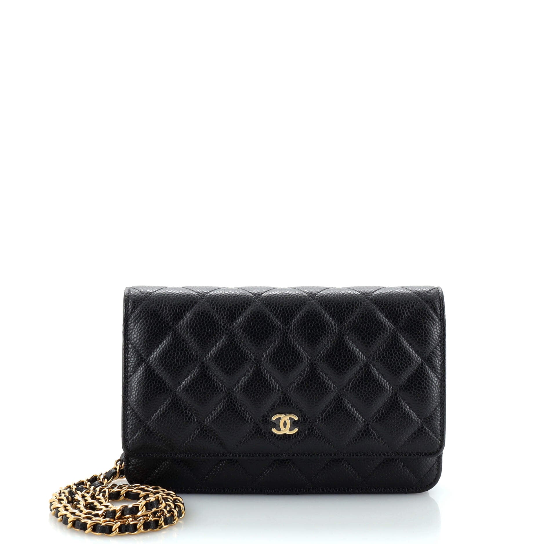 Wallet on Chain Quilted Caviar