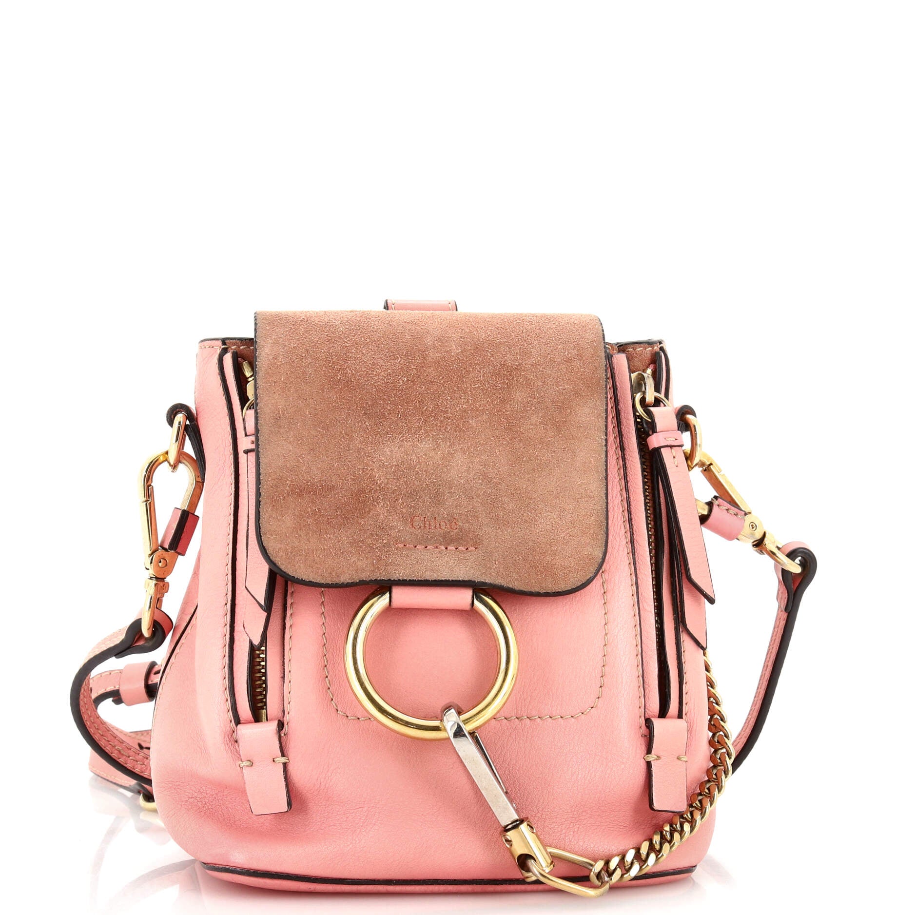 Faye Backpack Leather and Suede Mini