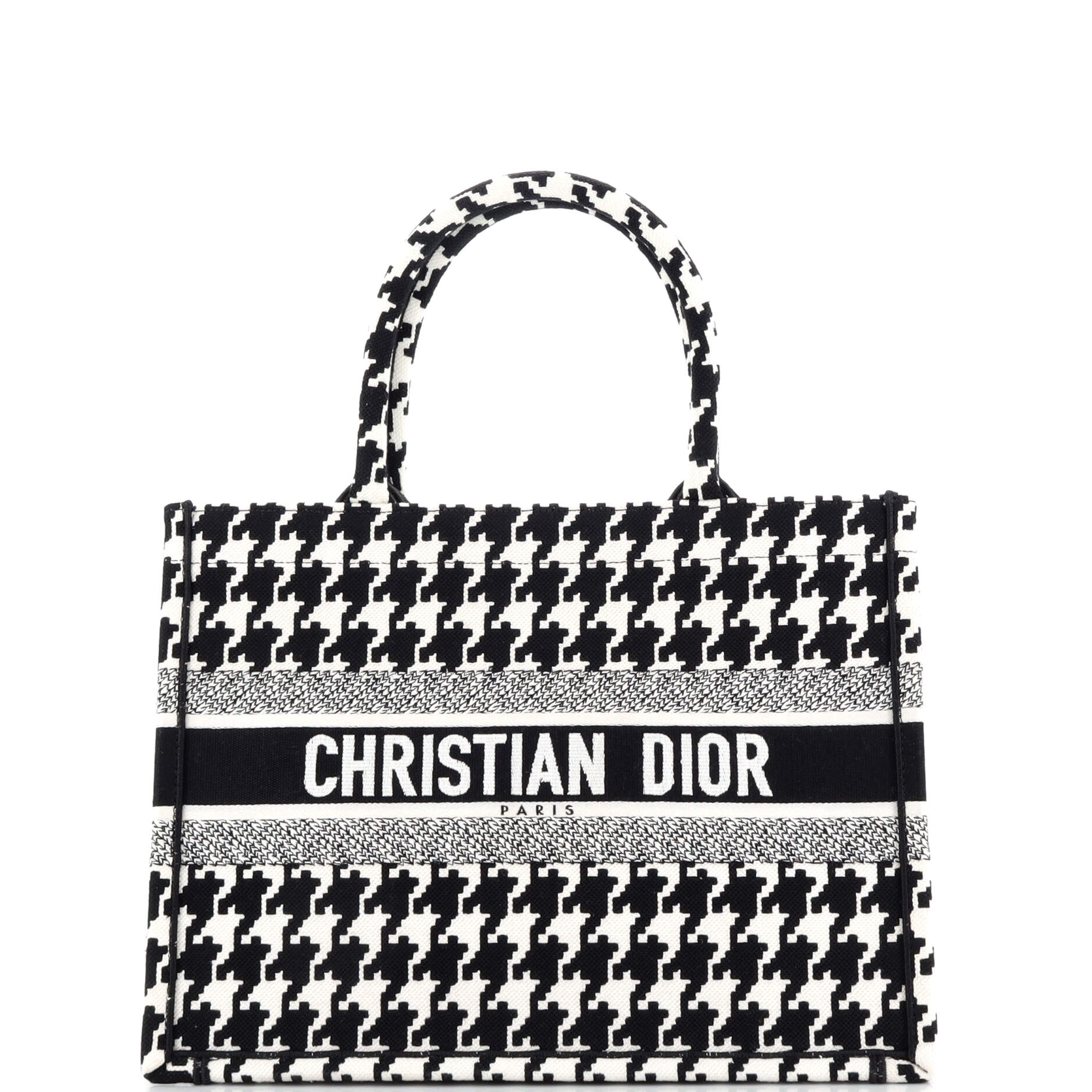 Book Tote Houndstooth Canvas Medium