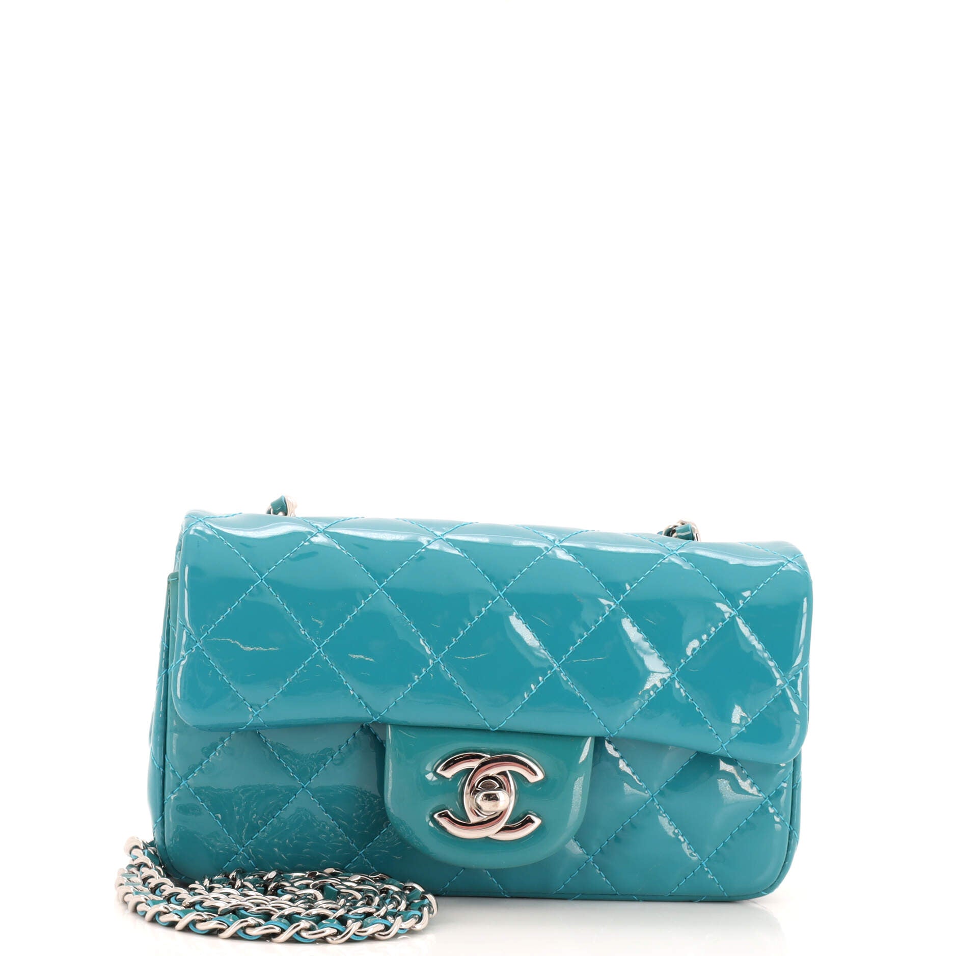 Classic Single Flap Bag Quilted Patent Extra Mini