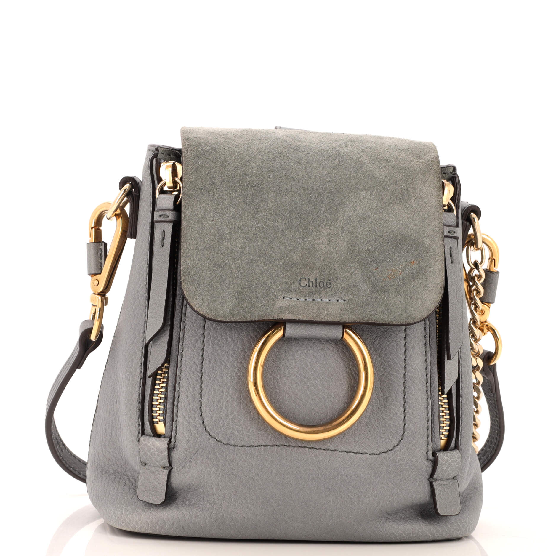 Faye Backpack Leather and Suede Mini