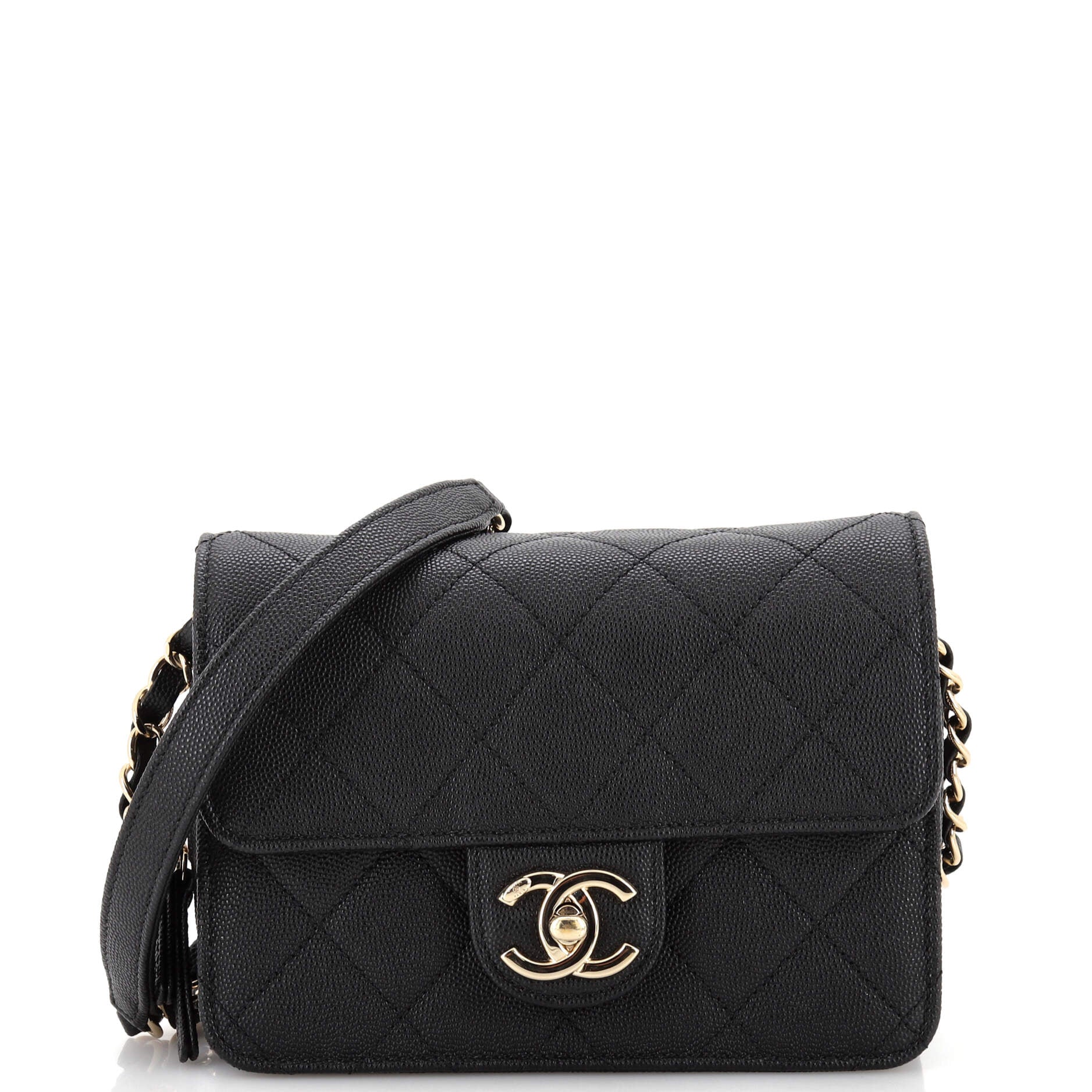 Like a Wallet Flap Bag Quilted Caviar Mini