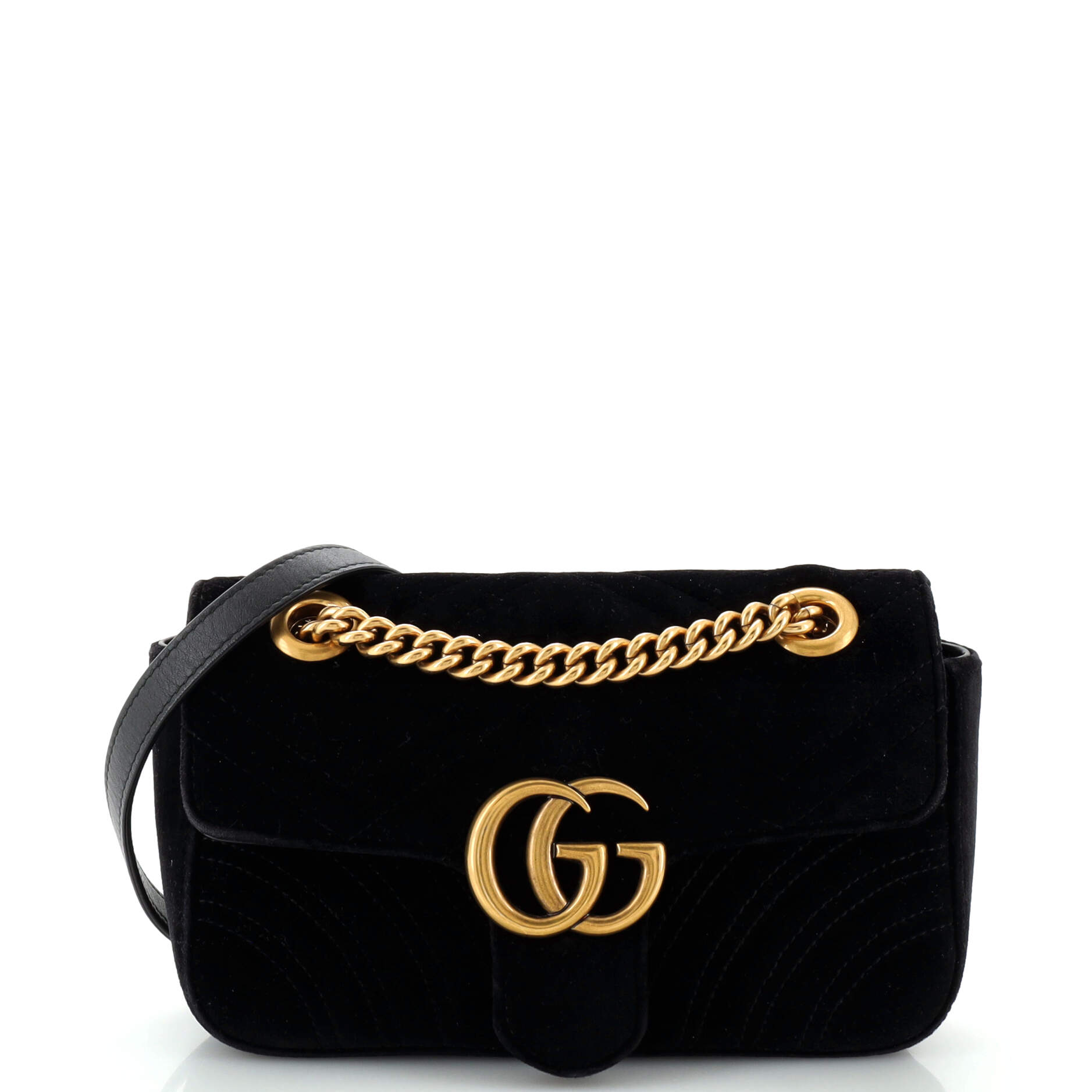 GG Marmont Flap Bag Matelasse Velvet Small