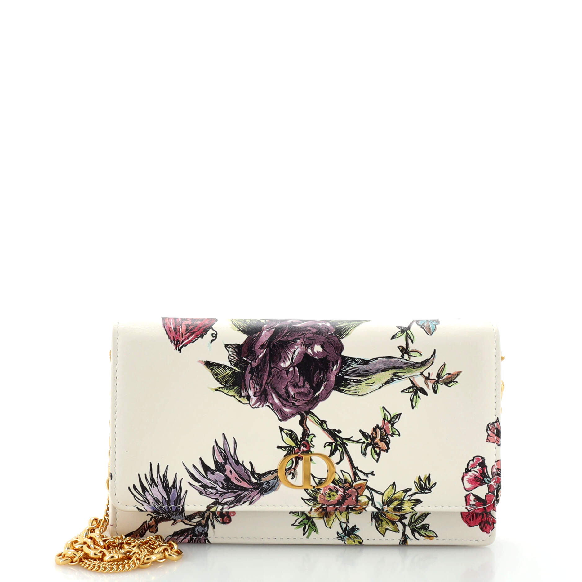 Caro Wallet on Chain Pouch Printed Leather