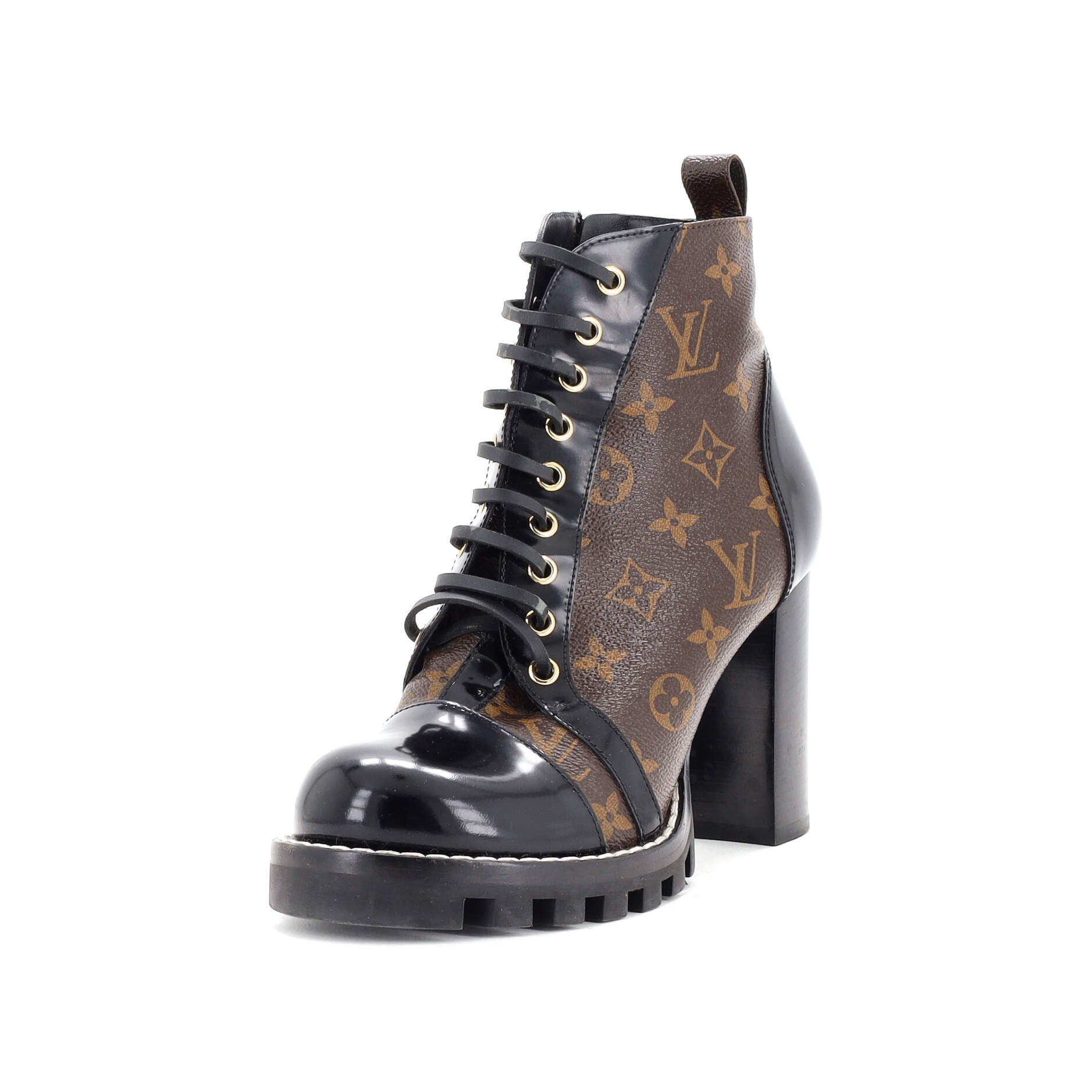 Women's Star Trail Ankle Boots Monogram Canvas with Patent
