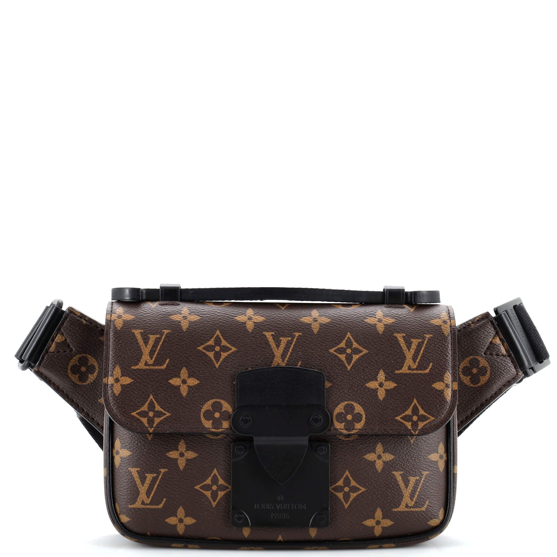 S Lock Sling Bag Macassar Monogram Canvas