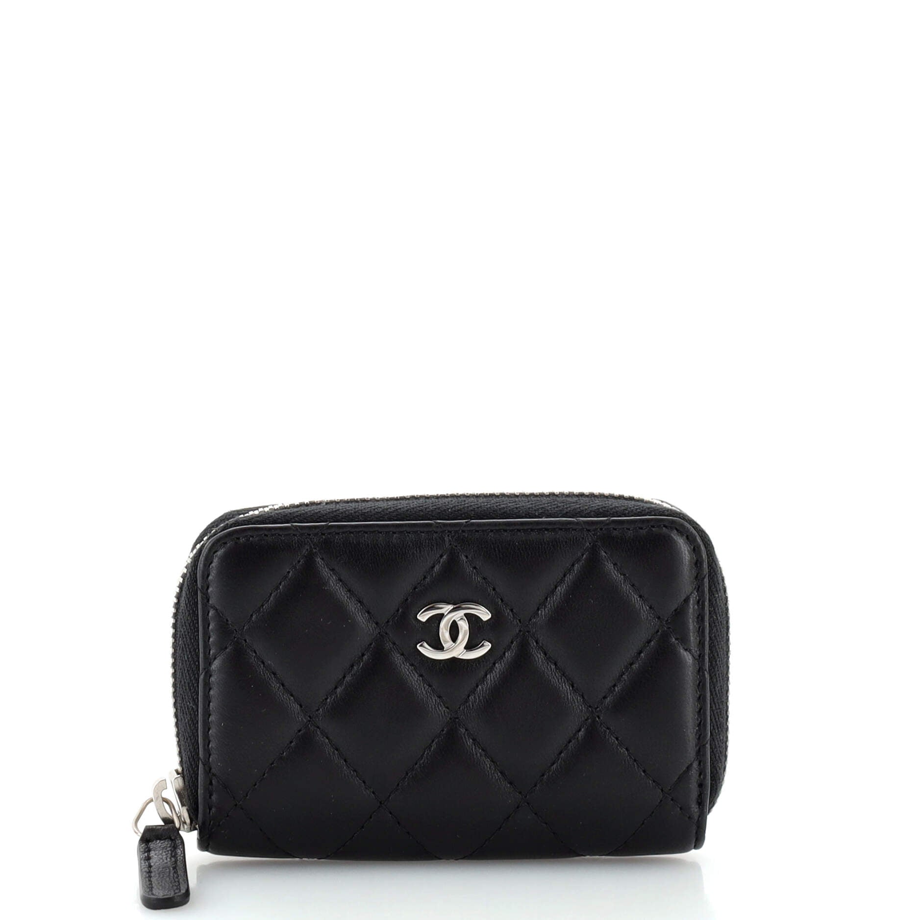 CC Zip Coin Purse Quilted Lambskin Small