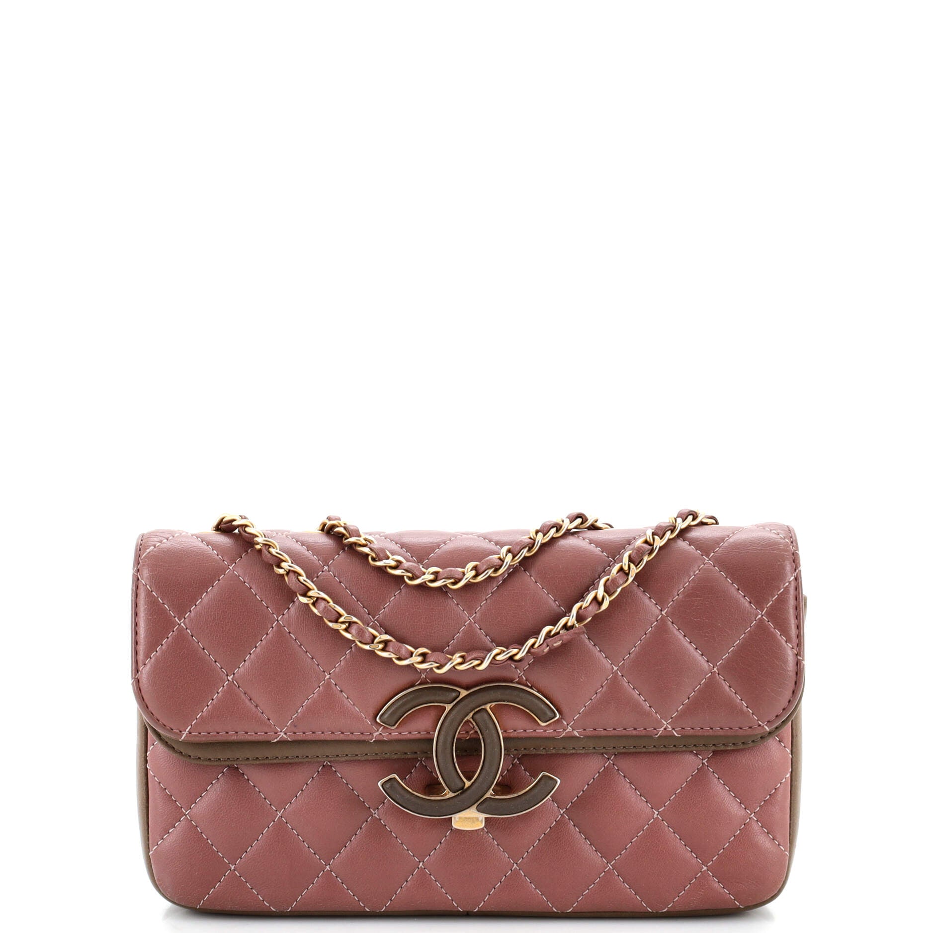 CC Chic Double Flap Bag Quilted Lambskin Small