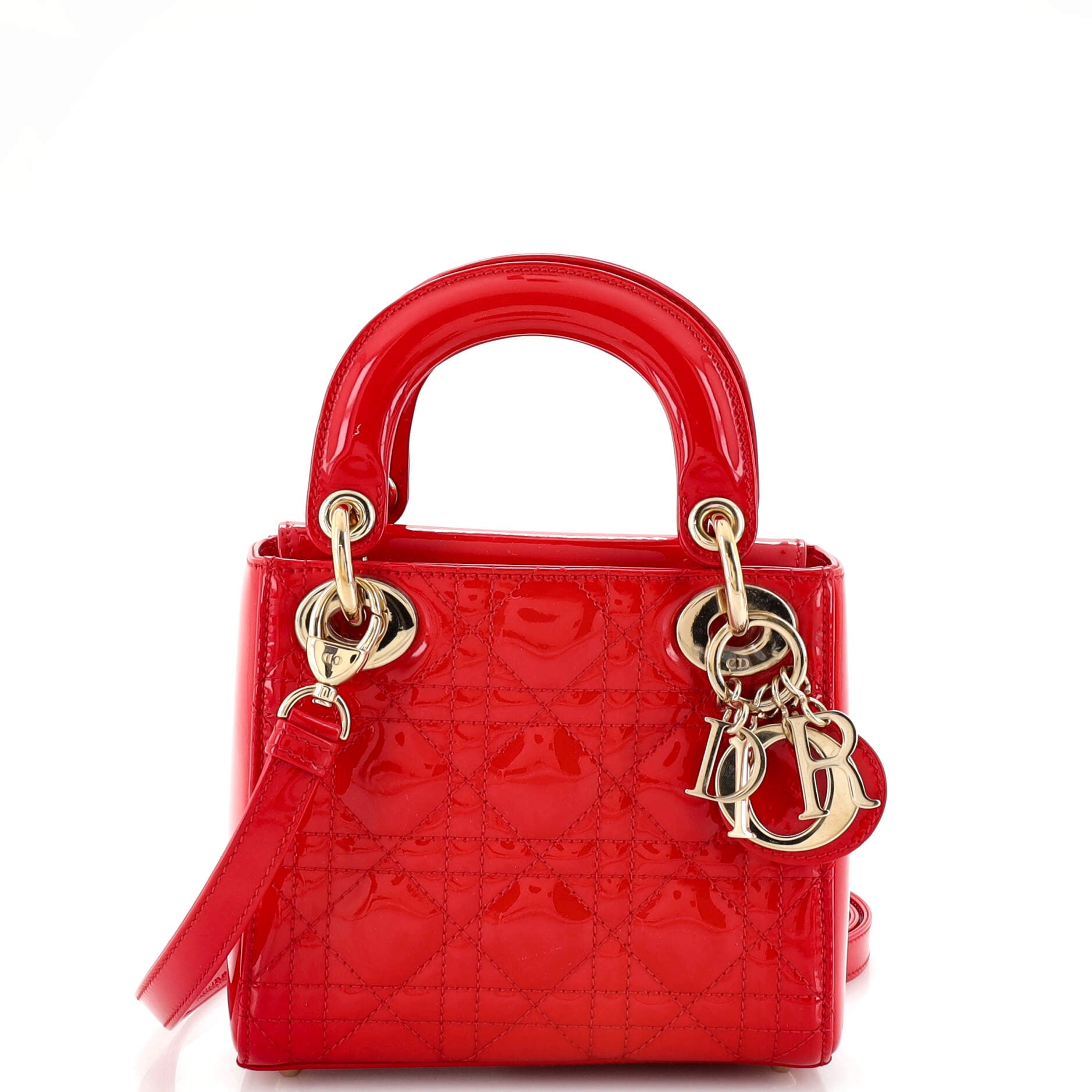 Lady Dior Bag Cannage Quilt Patent Mini