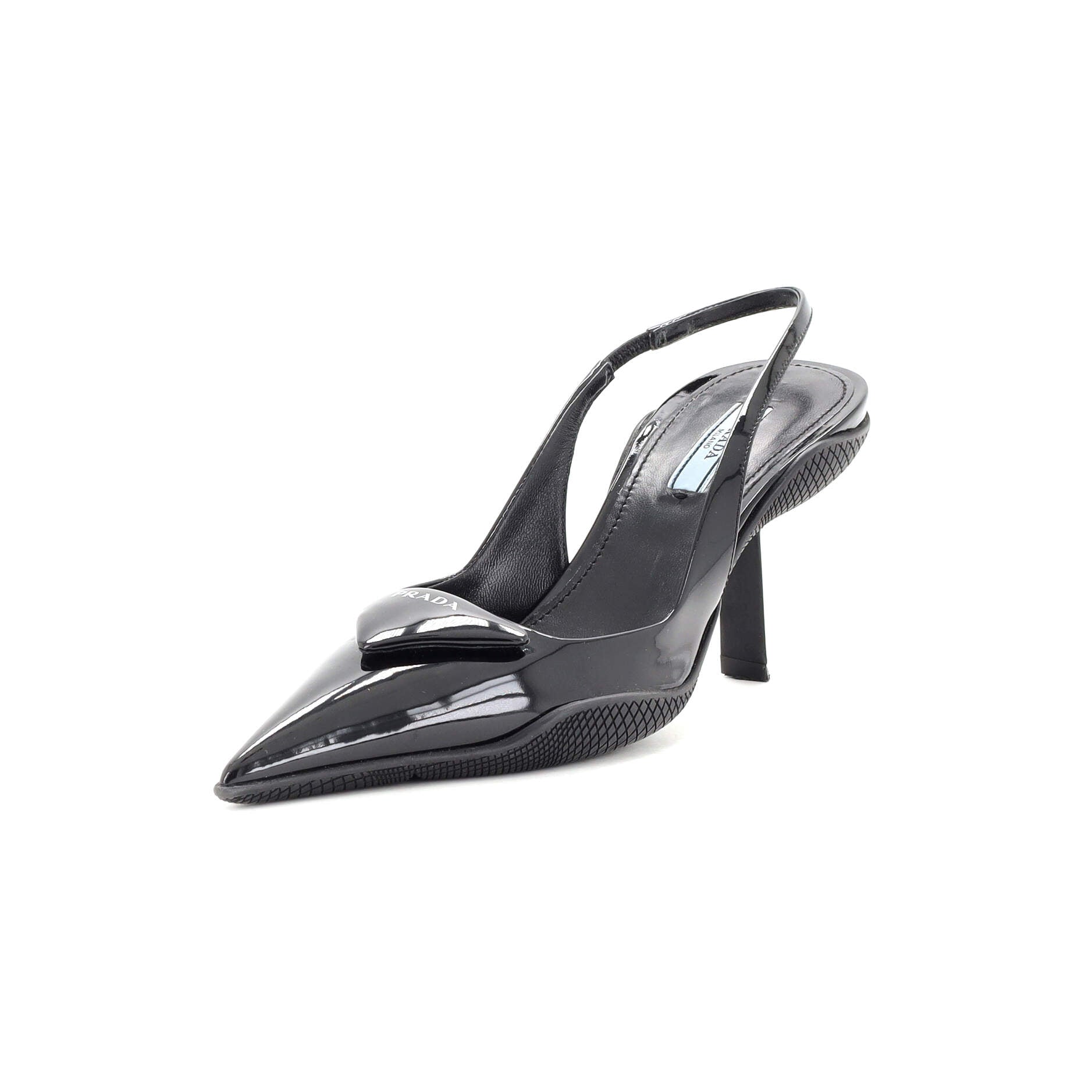 Women's Triangle Logo Slingback Pumps Patent