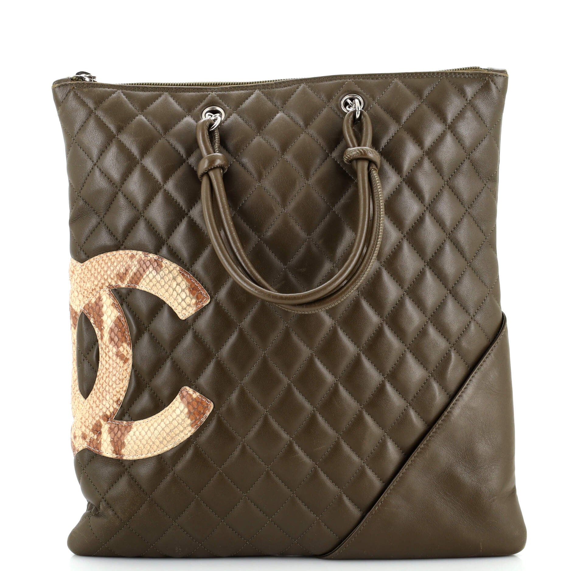 Cambon Flat Tote Quilted Leather