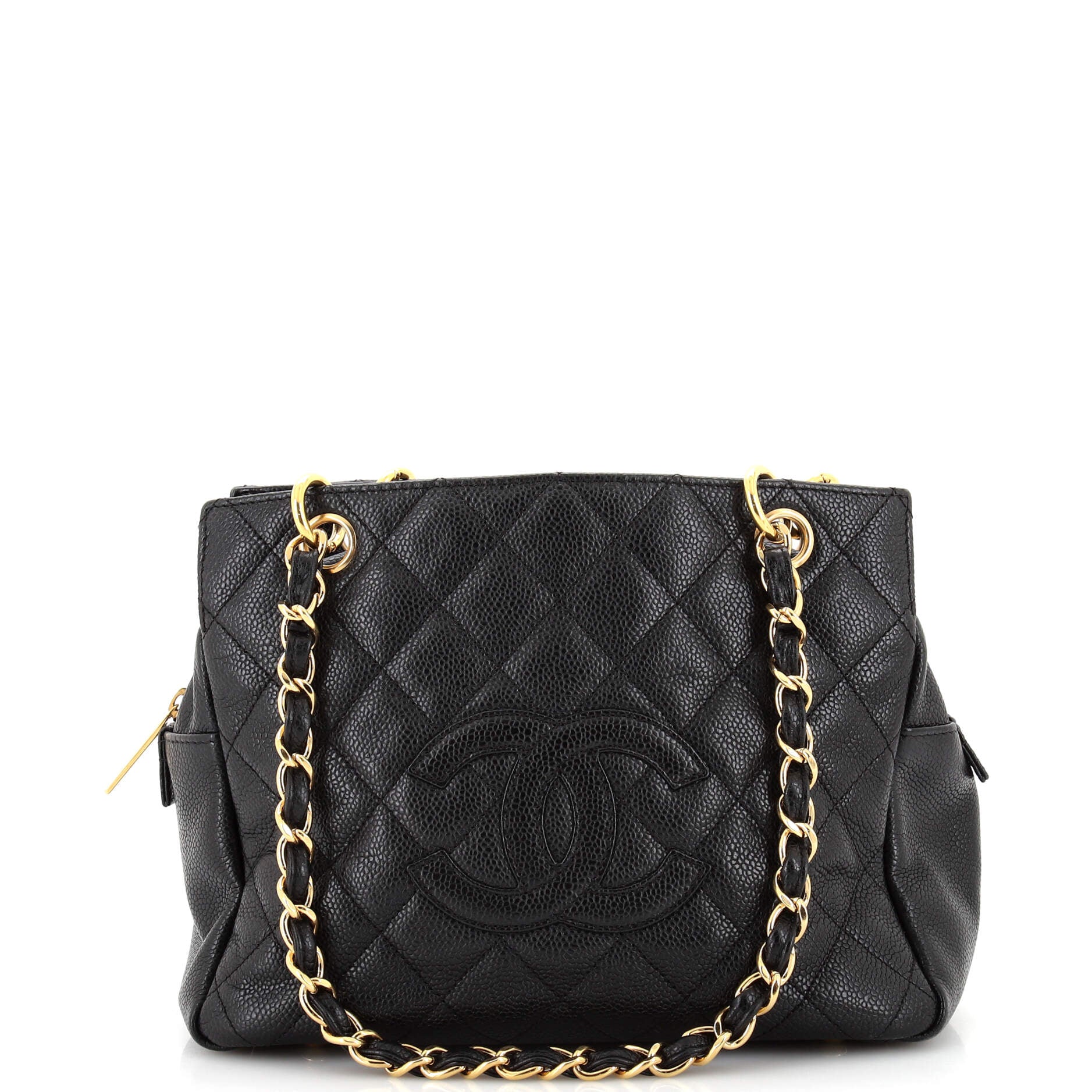 Petite Timeless Tote Quilted Caviar