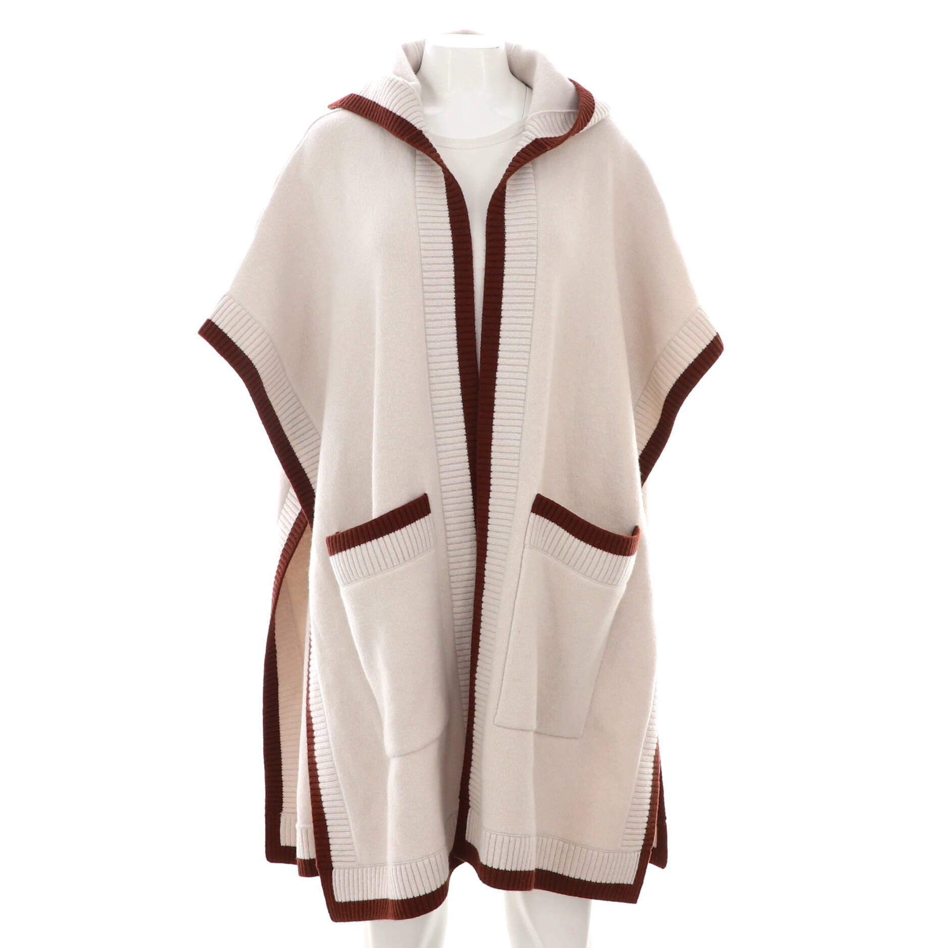 Women's Carla Hooded Logo Cape Wool and Cashmere Blend