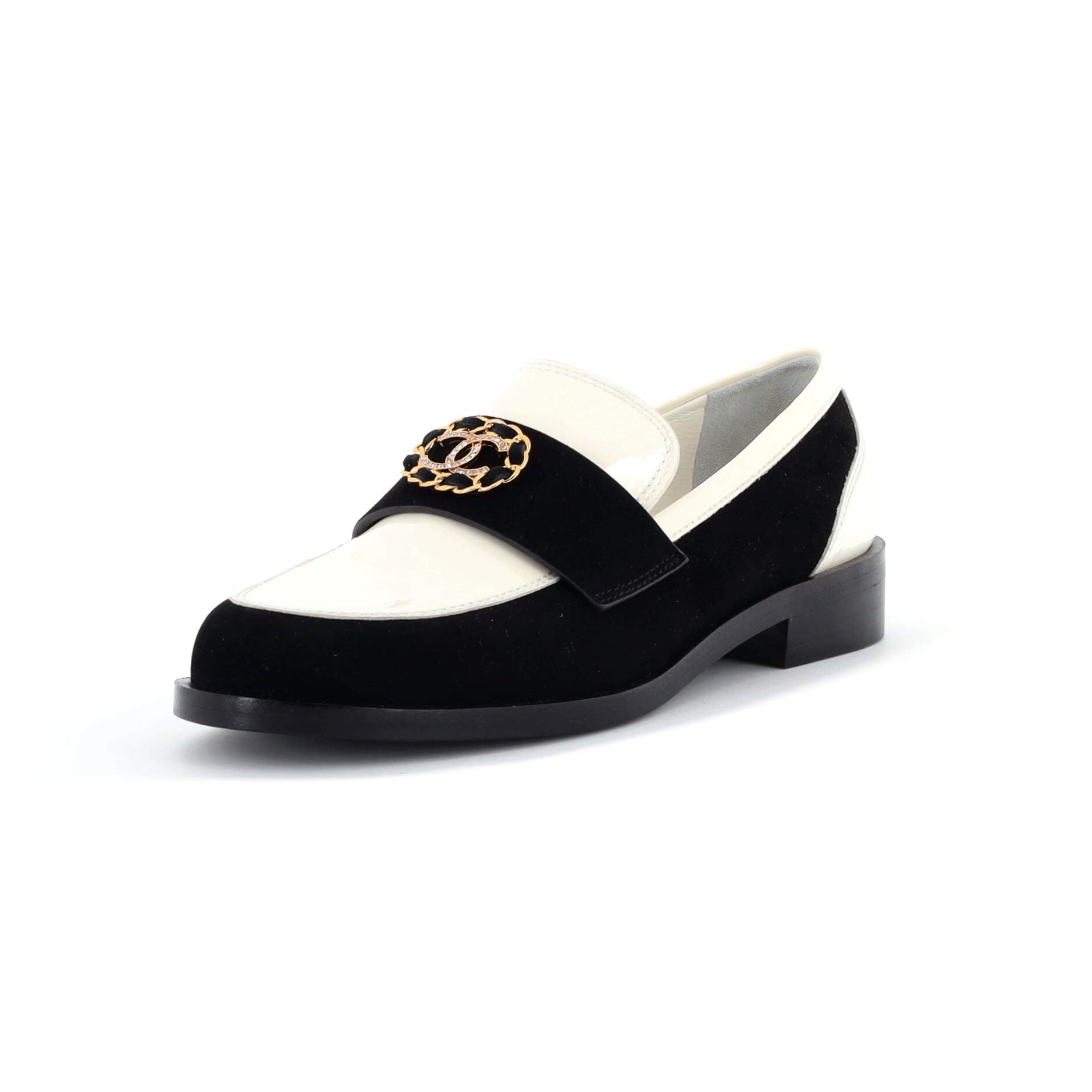 Women's CC Chain Loafers Patent with Suede