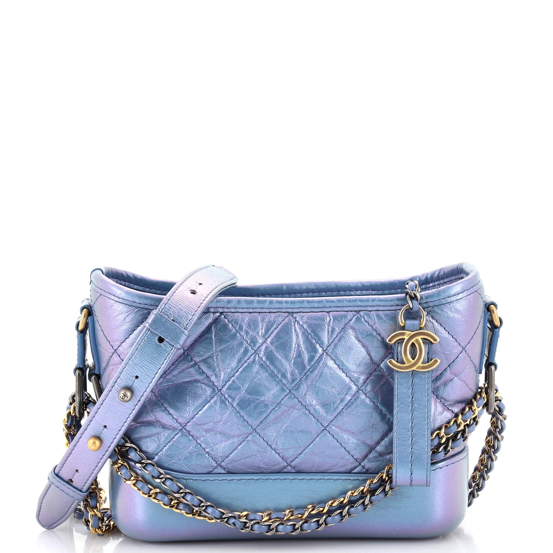 Gabrielle Hobo Quilted Iridescent Aged Calfskin Small