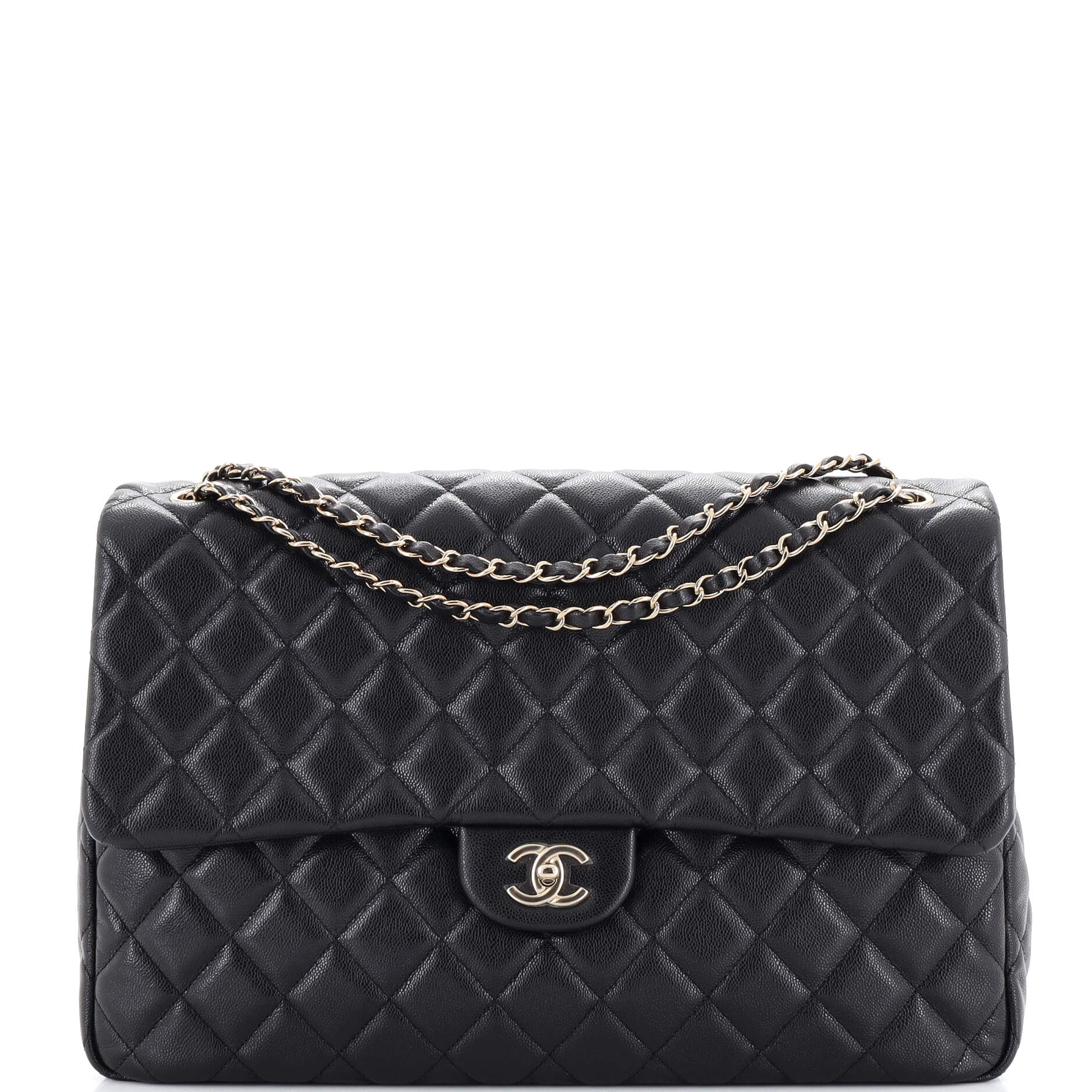 XXL Travel Flap Bag Quilted Caviar Small
