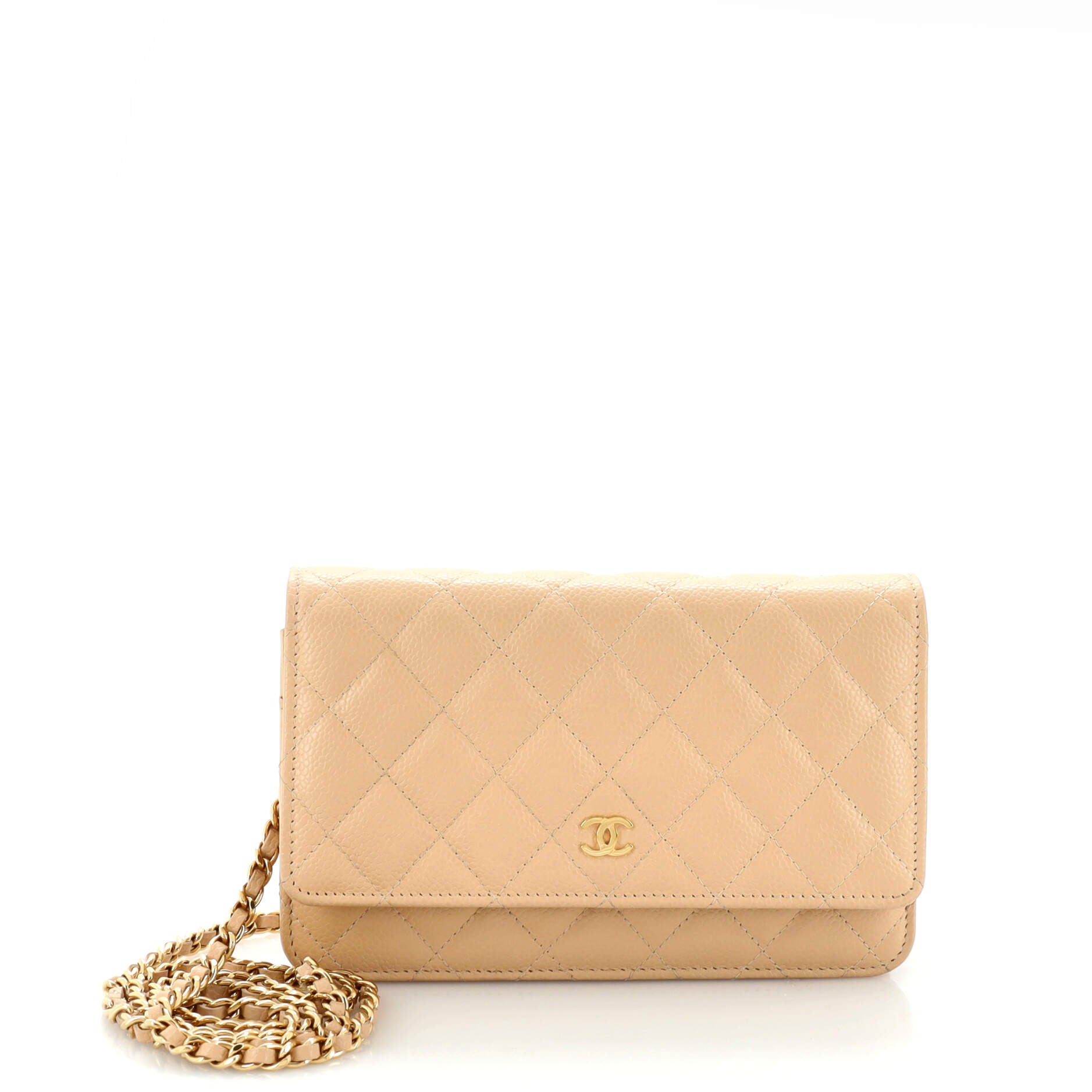 Wallet on Chain Quilted Iridescent Caviar