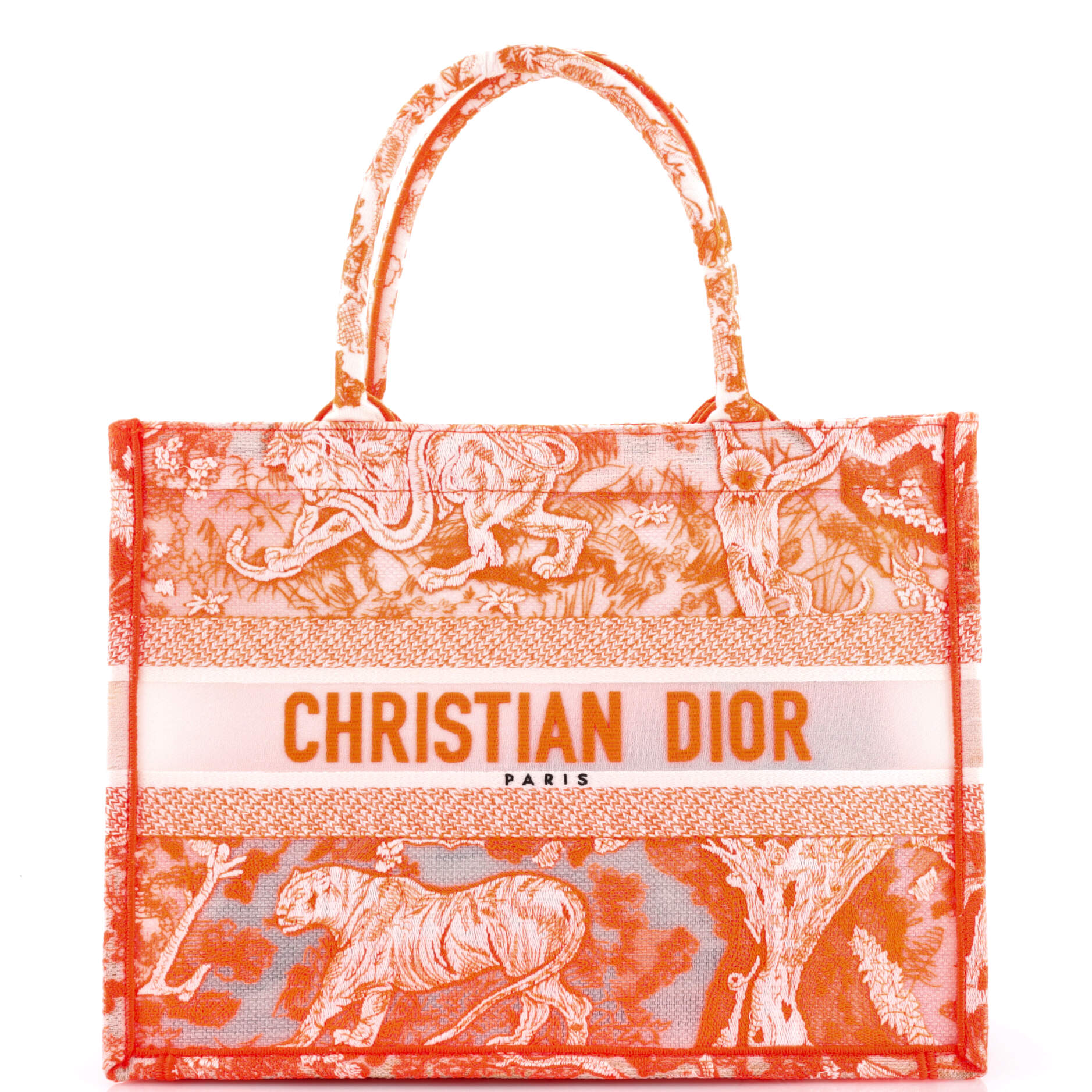 image of Book Tote Embroidered Transparent Canvas Medium