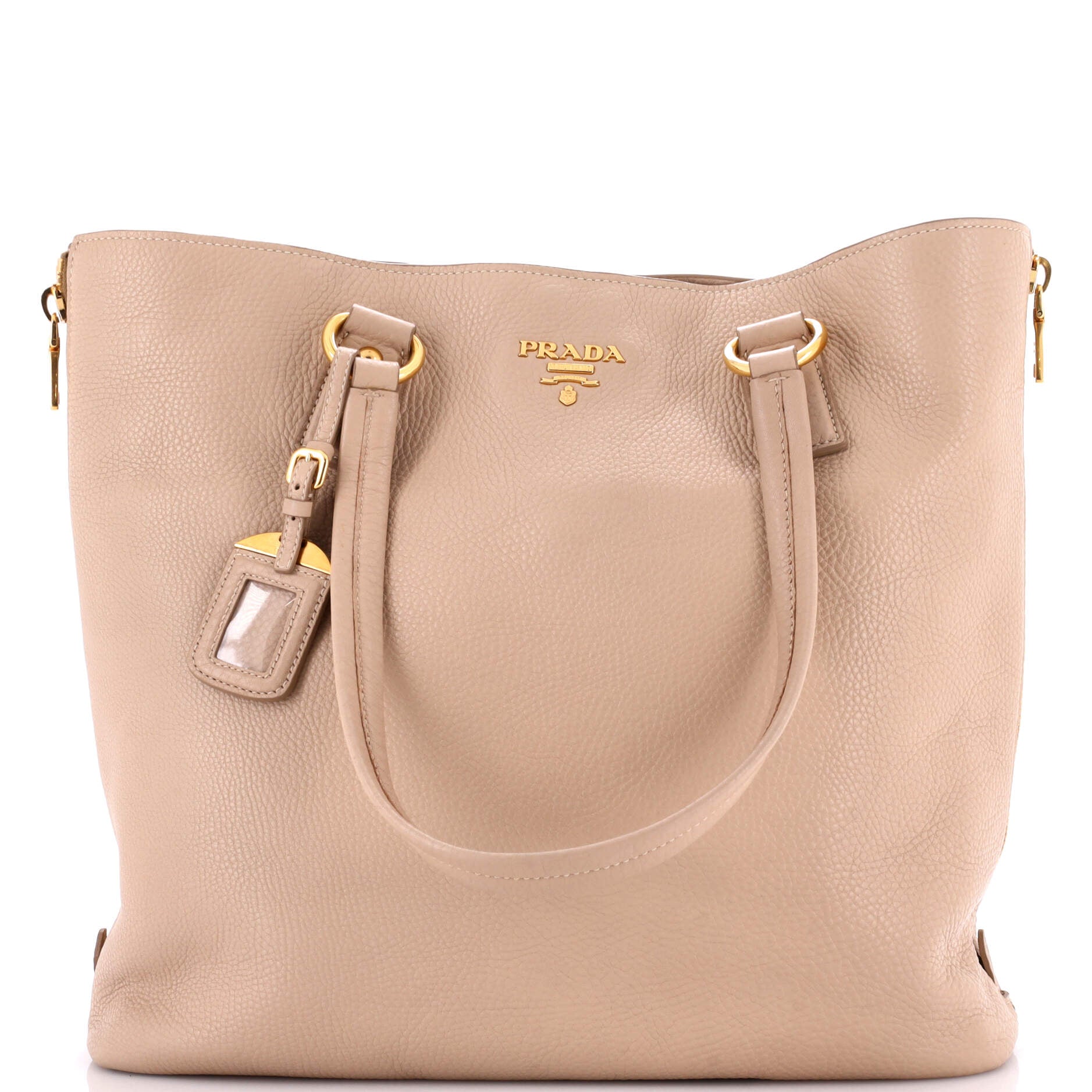 image of Side Zip Shopper Tote Vitello Daino Large