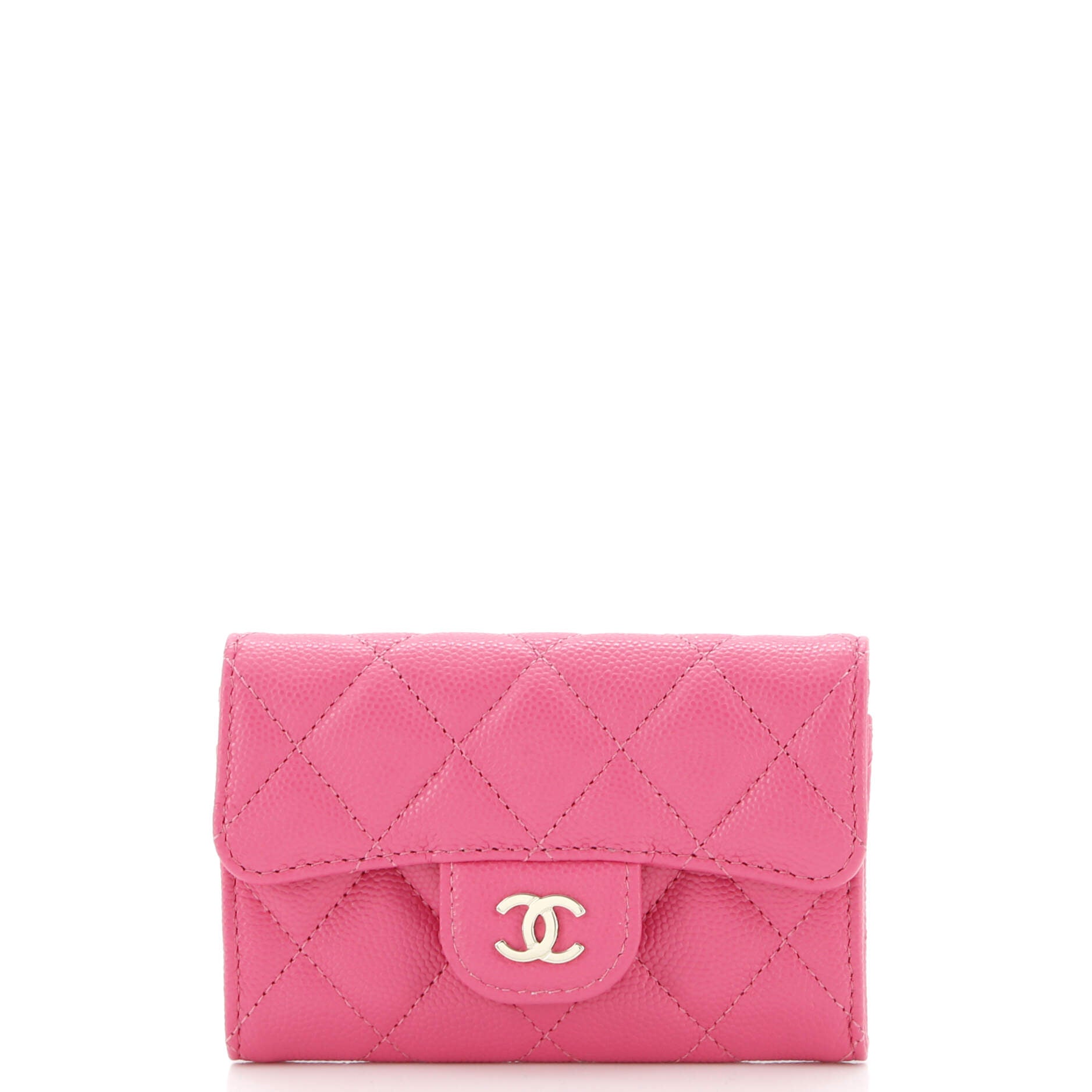 image of Classic Flap Card Case Quilted Caviar