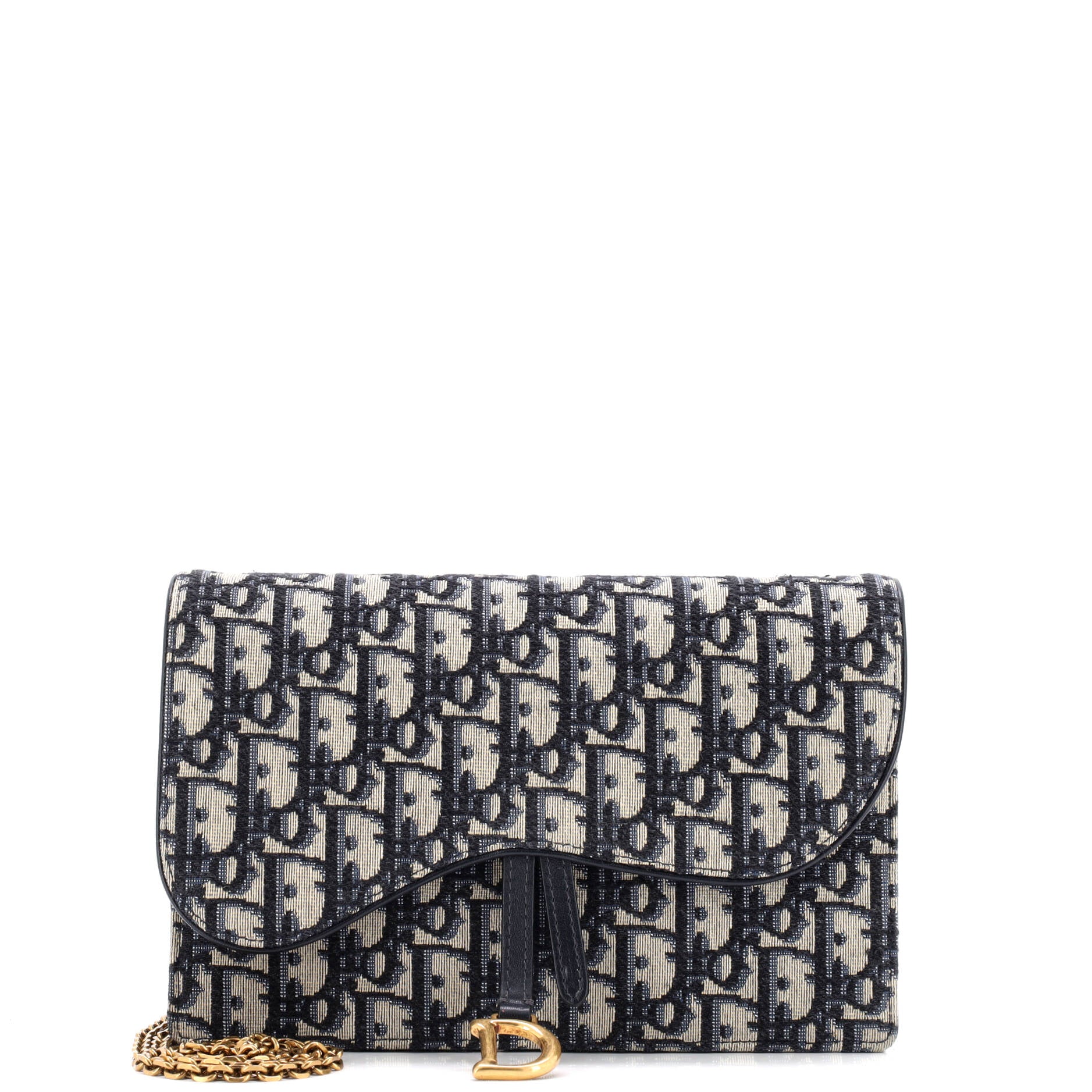 Saddle Chain Clutch Oblique Canvas