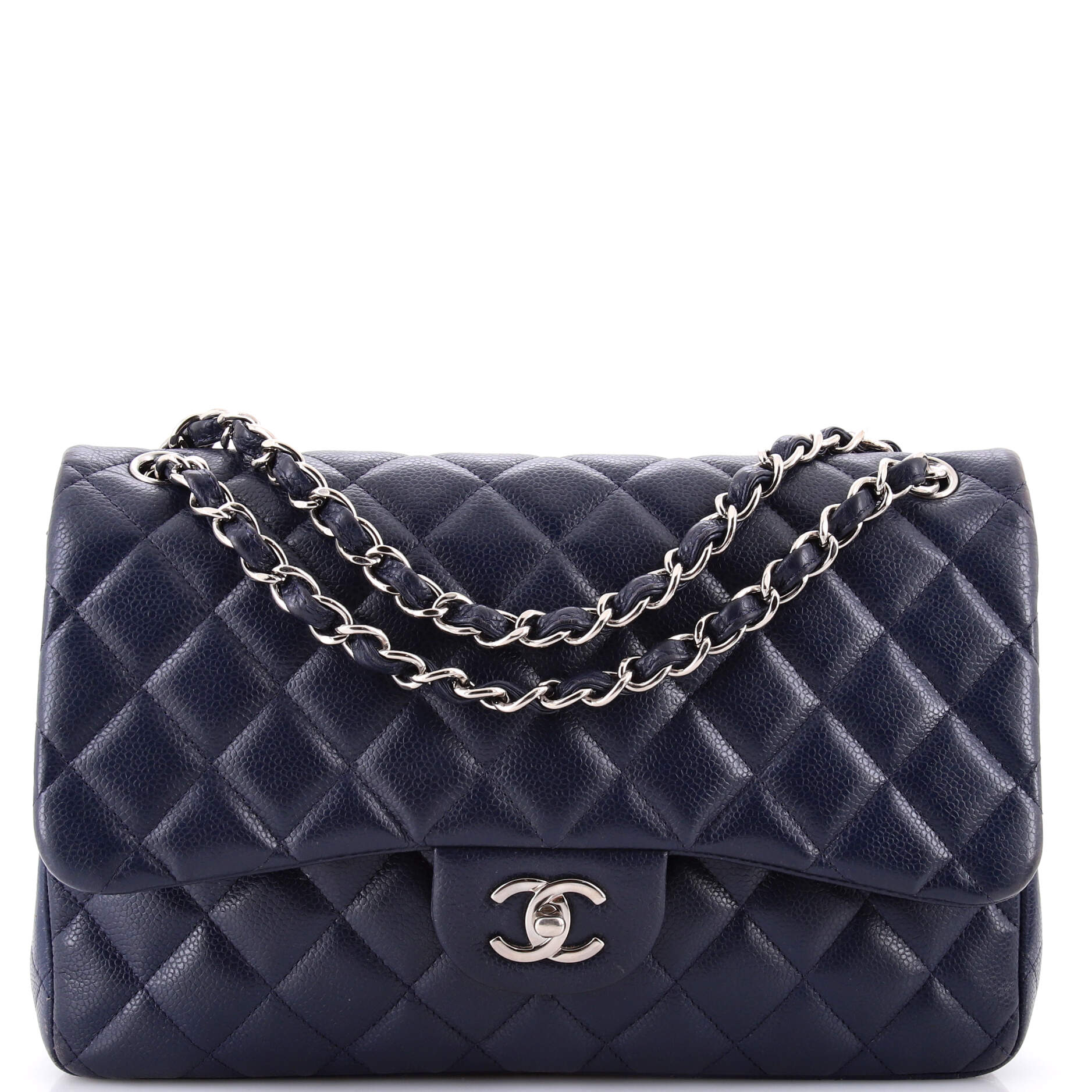 Classic Double Flap Bag Quilted Caviar Jumbo