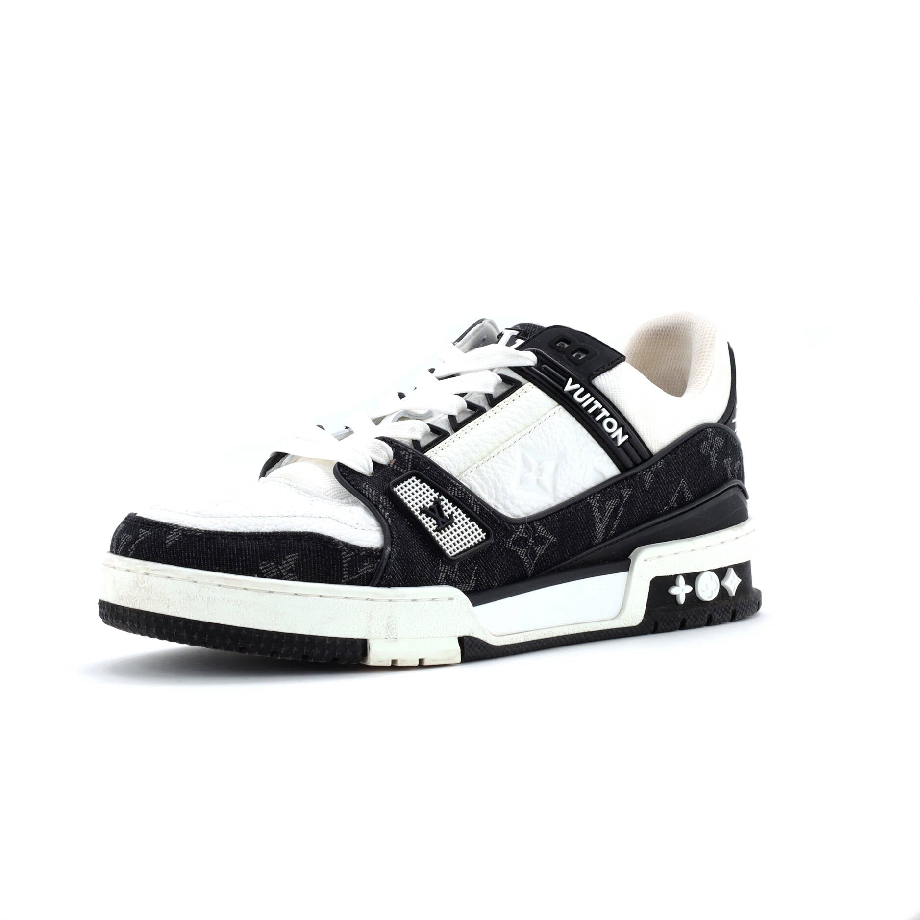 Men's LV Trainer Sneakers Monogram Empreinte Leather and Monogram Denim