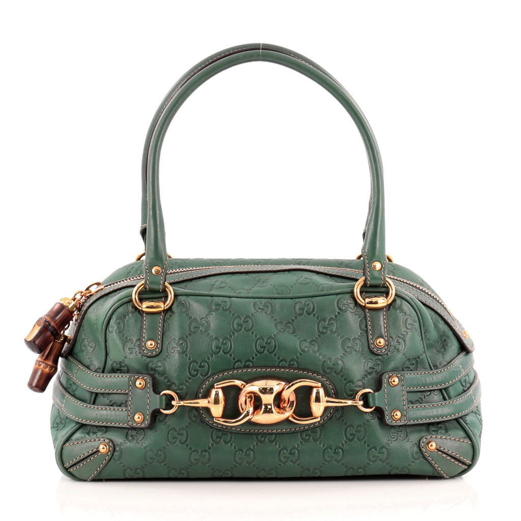 Buy Gucci Wave Boston Bag Guccissima Leather Small Green 1008301 – Rebag