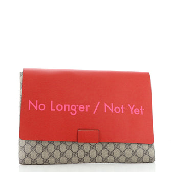 Gucci Envelope Clutch Printed GG Coated Canvas and Leather Large Brown  103225138