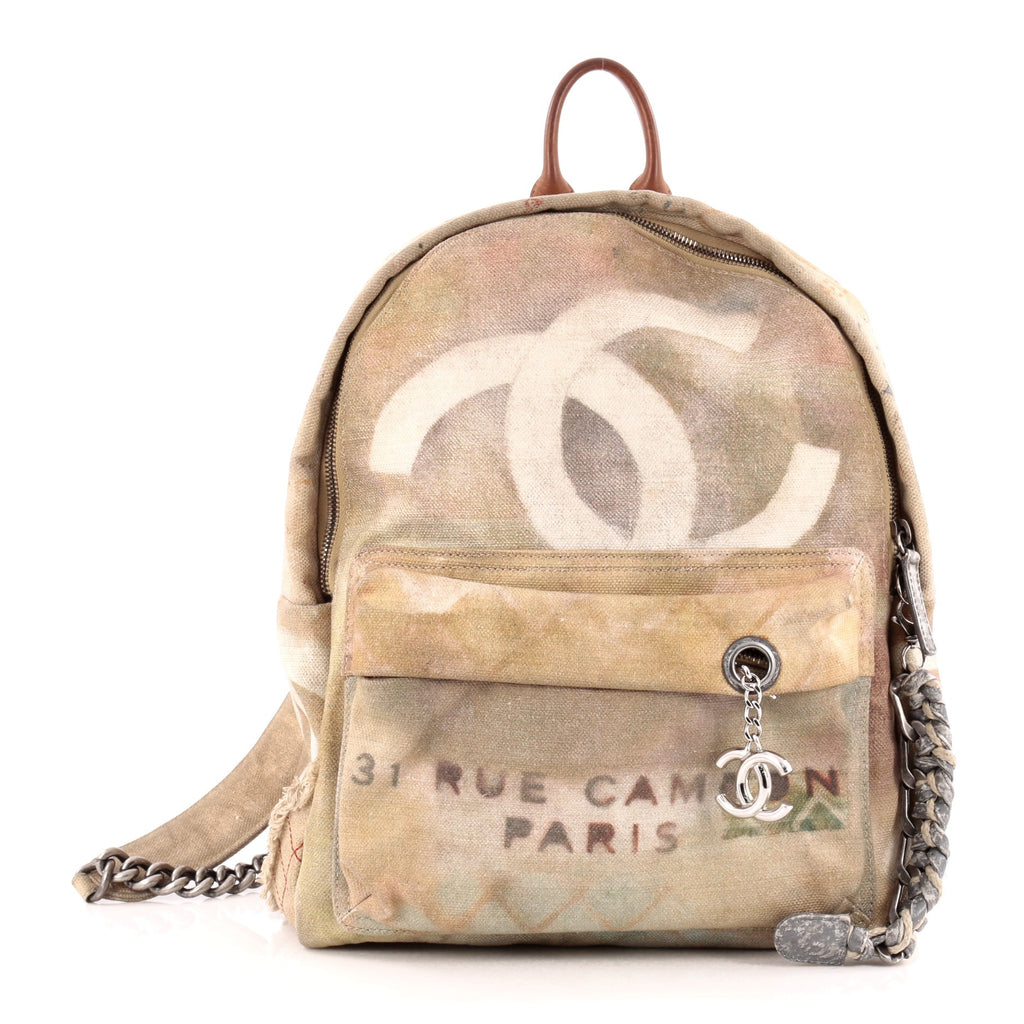 Profesor de escuela Fiel Cartero Buy Chanel Art School Backpack Graffiti Canvas Small Neutral 1039802