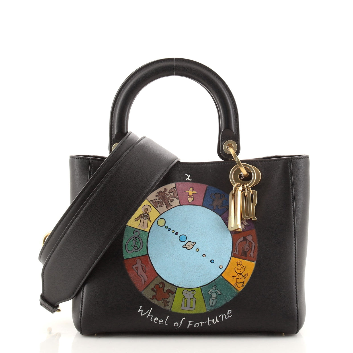 Christian Dior Vintage Lady Dior Wheel Of Fortune Printed Leather ...