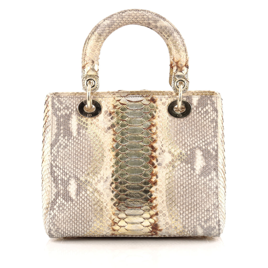 Buy Christian Dior Lady Dior Handbag Python Medium Gold 1112002 – Rebag