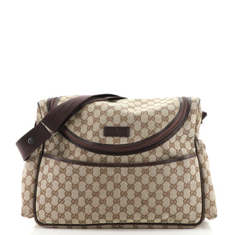 Gucci Diaper Crossbody Bag GG Canvas Brown 1116521