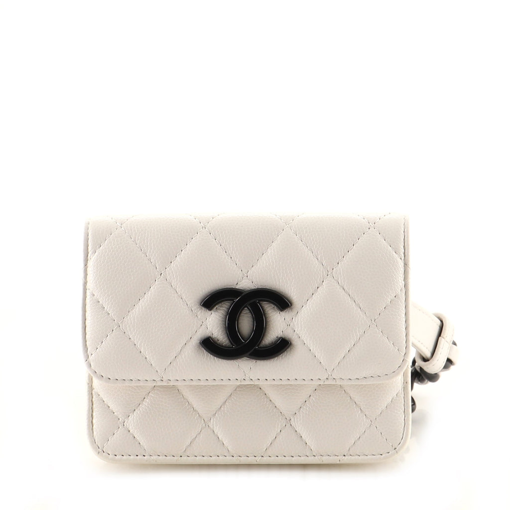 Chanel My Everything Flap Card Holder Belt Bag Quilted Caviar Pink 21625512