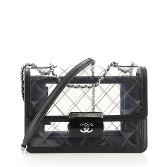 Chanel Beauty Lock Flap Bag Quilted PVC With Lambskin Mini Clear 114532117